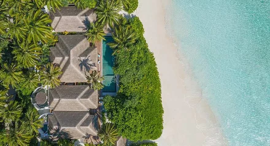 Four Bedroom Beach Pool Residence with oversized infinity pool at Anantara Kihavah Maldives Villas