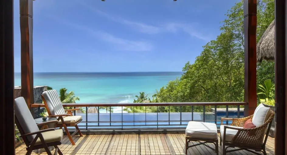 Ocean View Pool Villa interior with private infinity pool at Anantara Maia Seychelles Villas