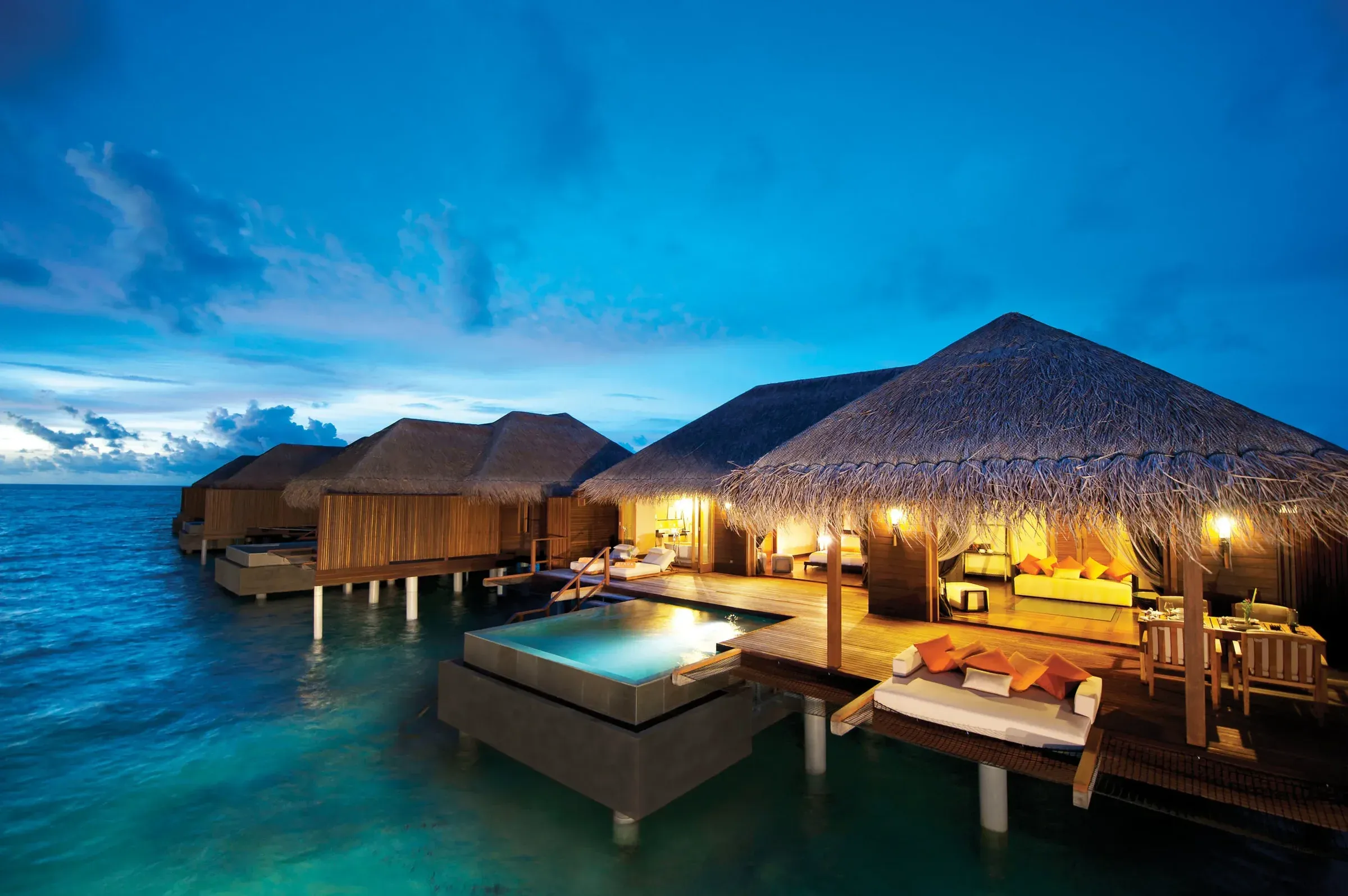 Sunset Ocean Suite with Pool terrace and private pool at Ayada Maldives