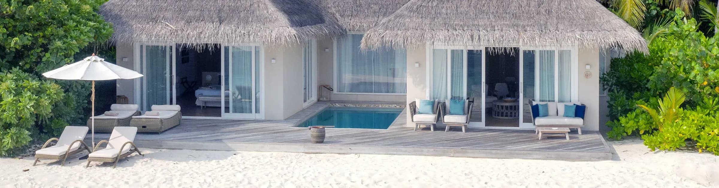 Deluxe Beach Suite with Pool terrace at Baglioni Resort Maldives