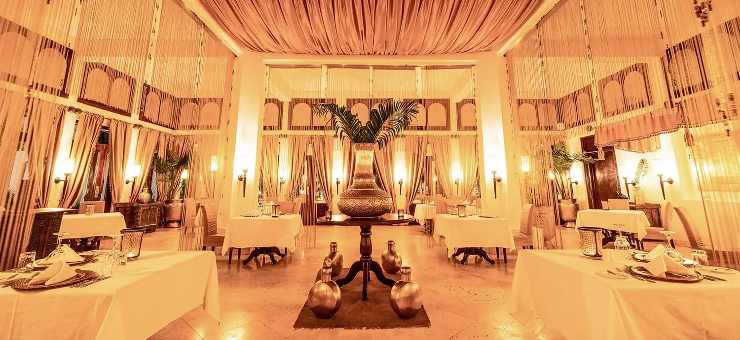 Table setting at The Sultans Dining Room, Baraza Resort & Spa Zanzibar