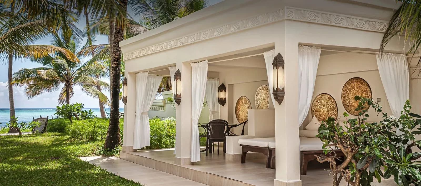 Living area and plunge pool of the Royal Beach Two Bedroom Villa at Baraza Resort & Spa Zanzibar