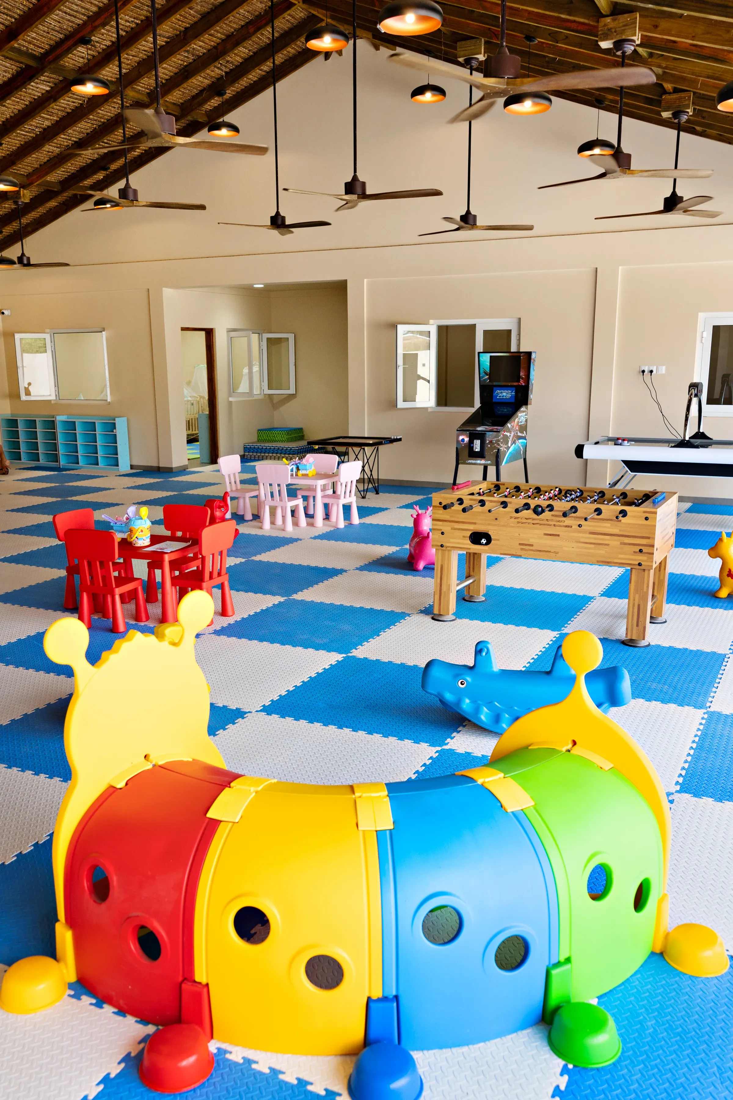 Colourful play area at the Kids Club, Bawe Island