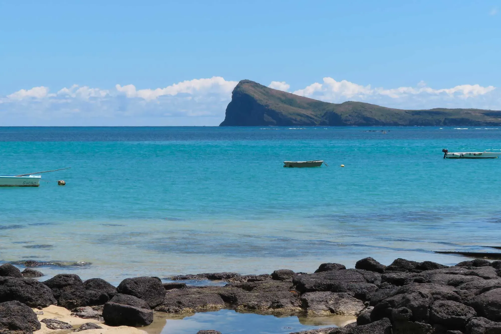 View of Coin de Mire island from Baystone Boutique Hotel & Spa's private beach