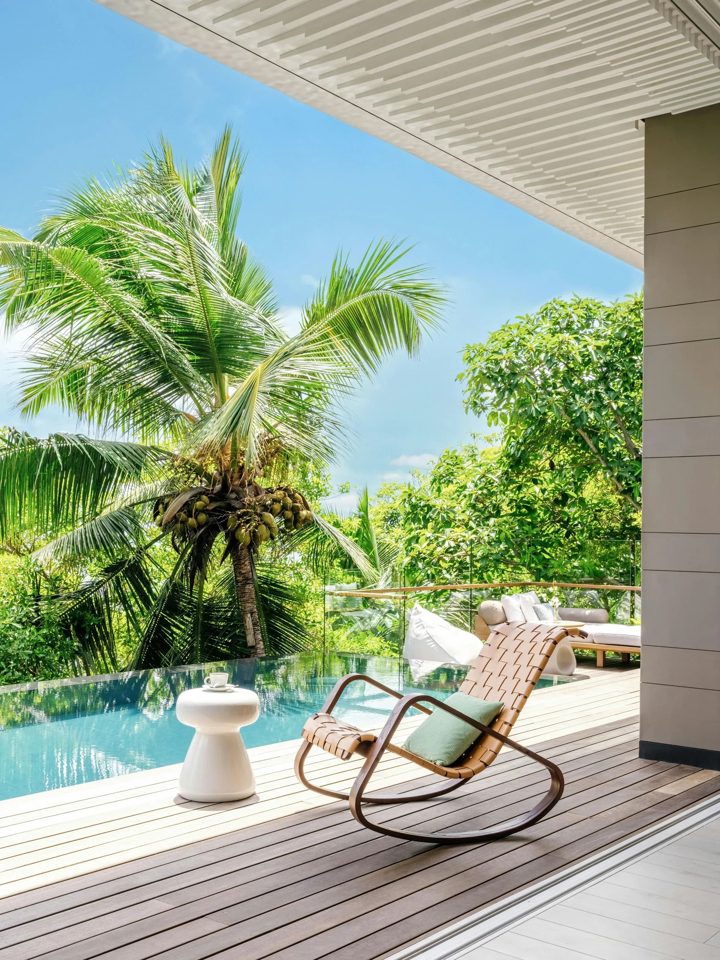 Ocean Hill Villa terrace with ocean view at Cheval Blanc Seychelles