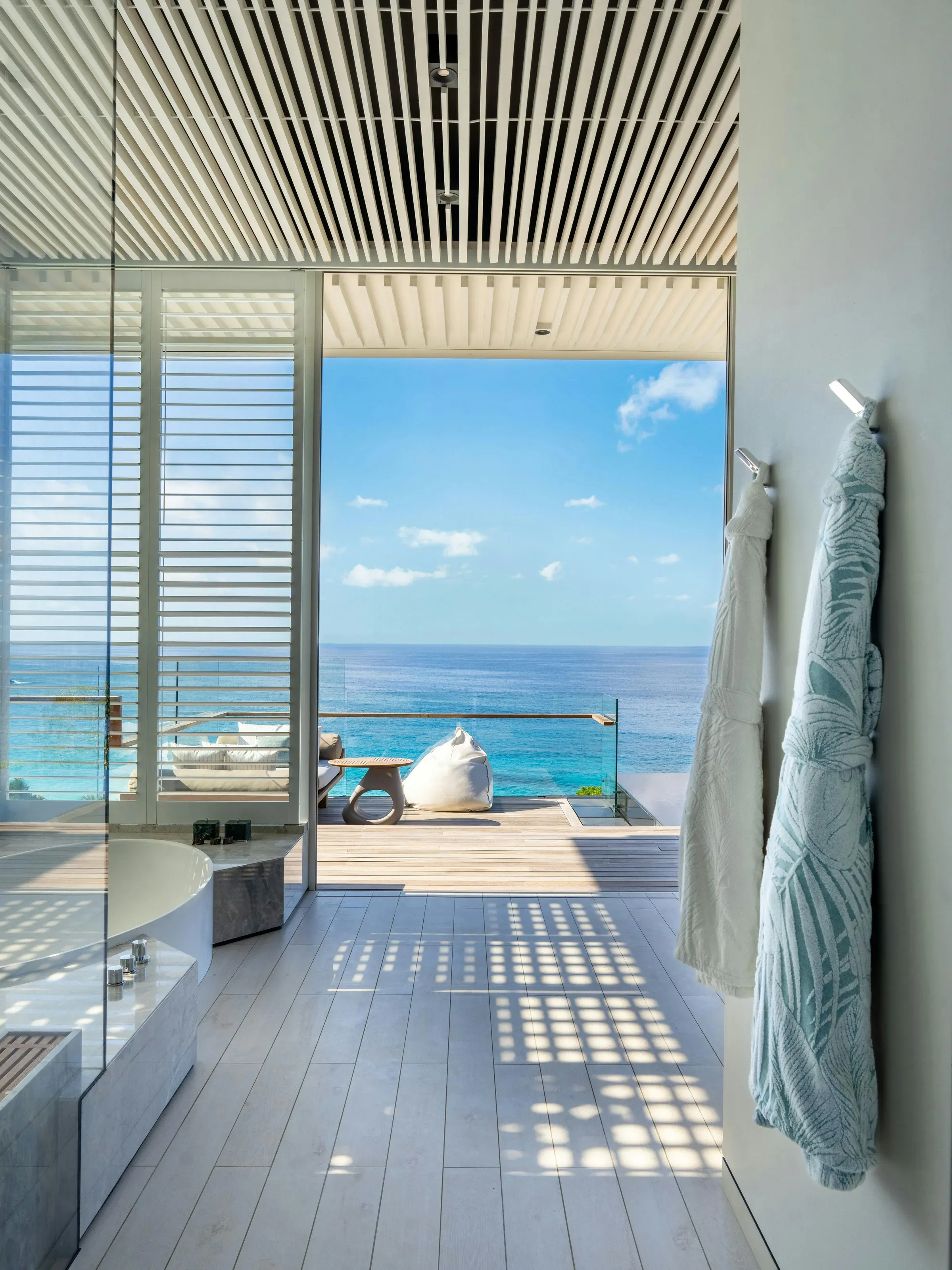 Panorama Hill Villa terrace overlooking the Indian Ocean at Cheval Blanc Seychelles