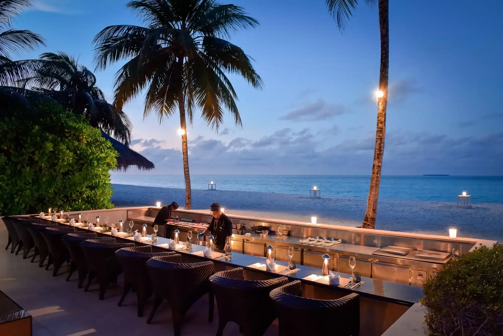 Teppan grill counter at Koko restaurant, Conrad Maldives Rangali Island