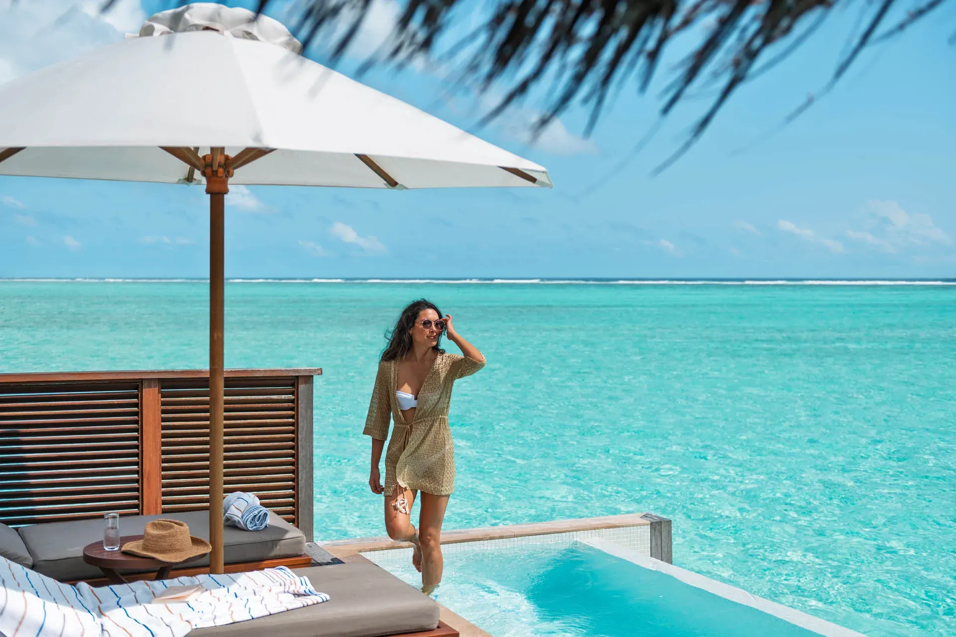 Private infinity pool at the Deluxe Water Villa with Pool, Conrad Maldives Rangali Island