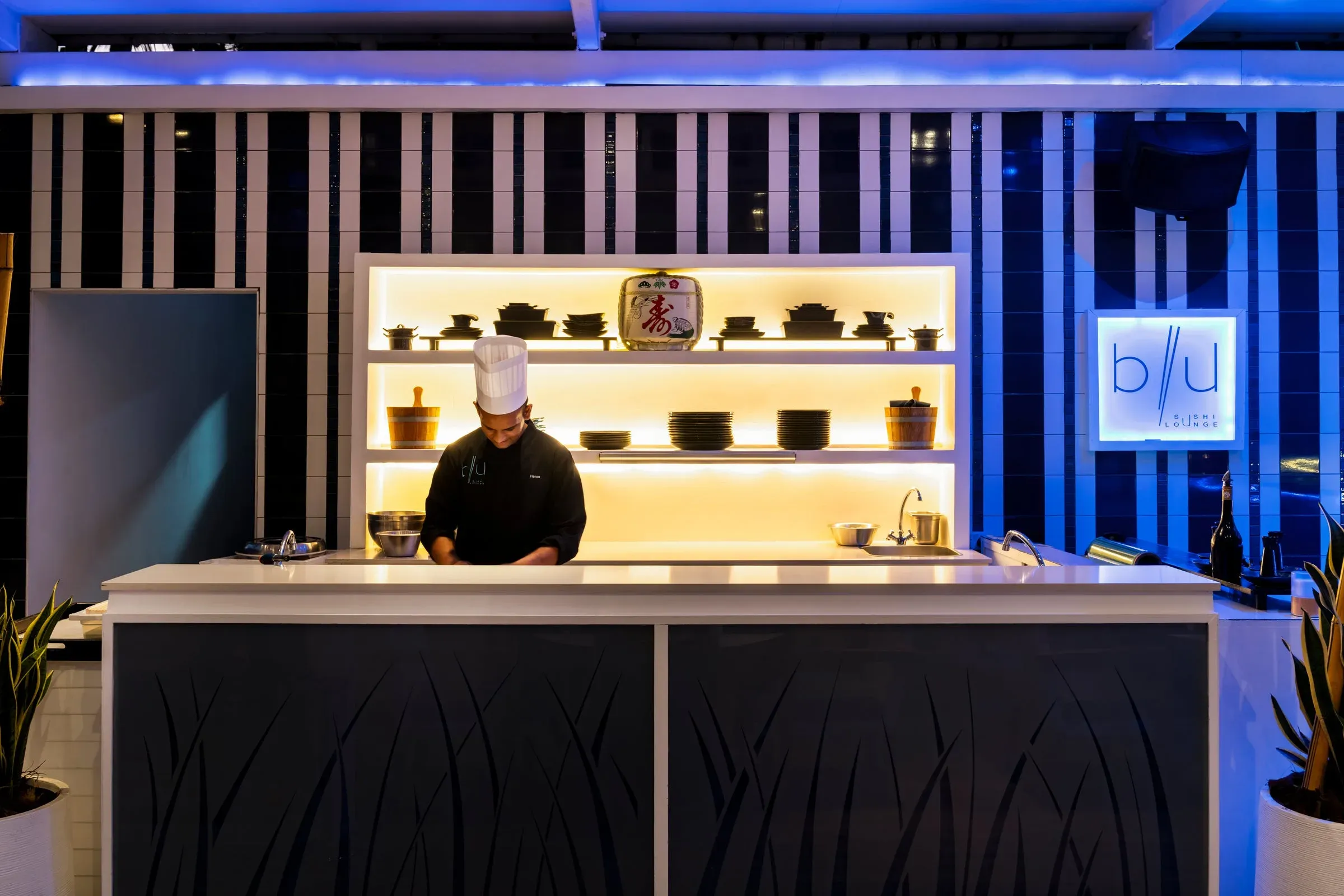Blu Sushi Lounge seaside Asian restaurant at Constance Belle Mare Plage