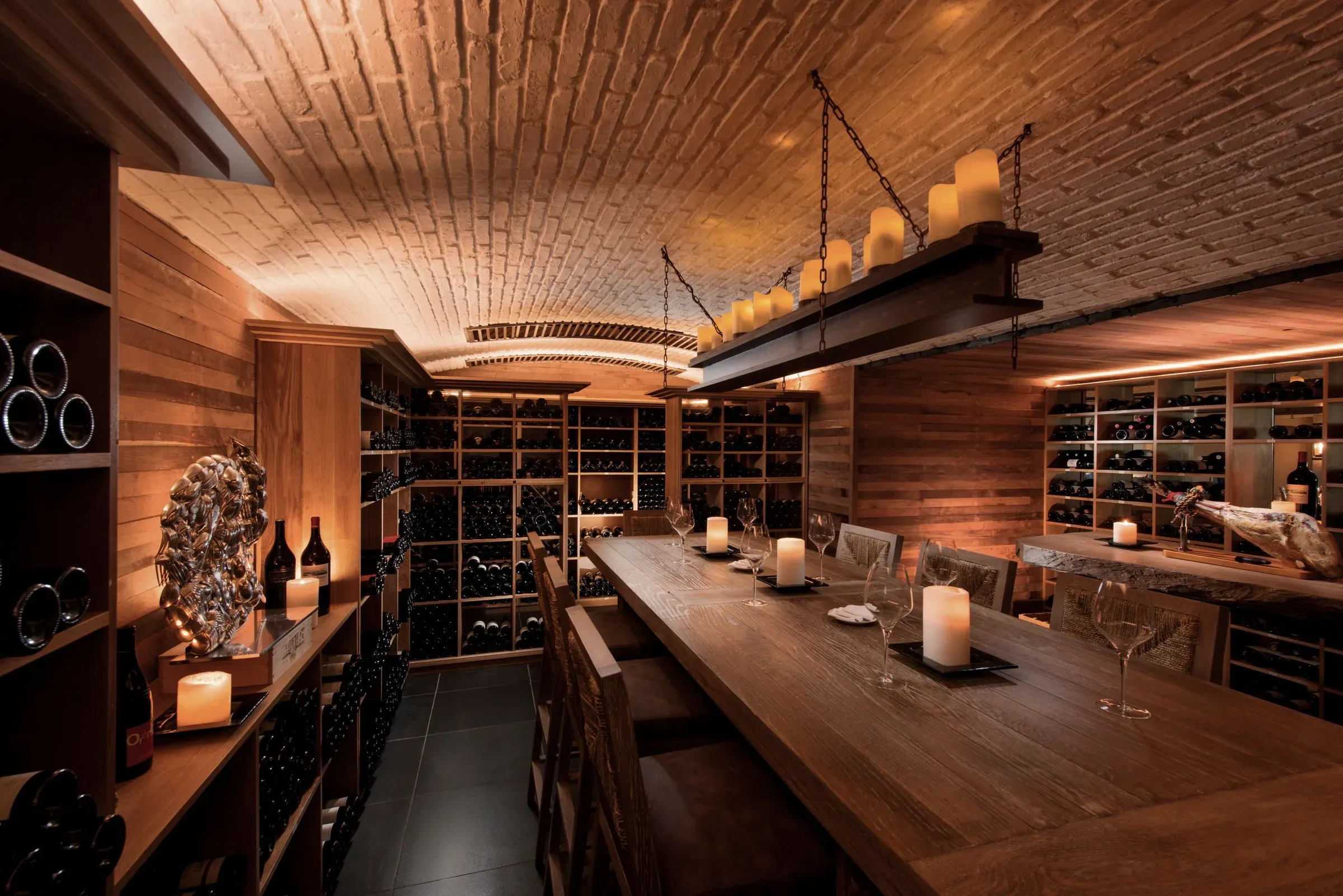 Blue Penny Cellar wine cellar dining room at Constance Belle Mare Plage
