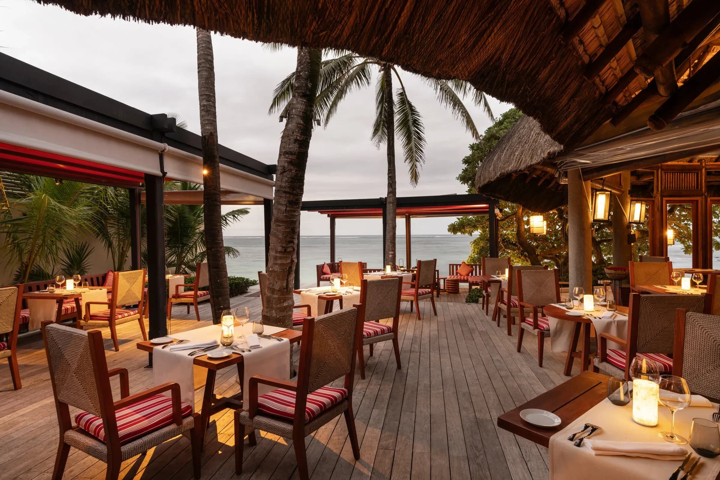La Spiaggia Mediterranean restaurant deck at Constance Belle Mare Plage