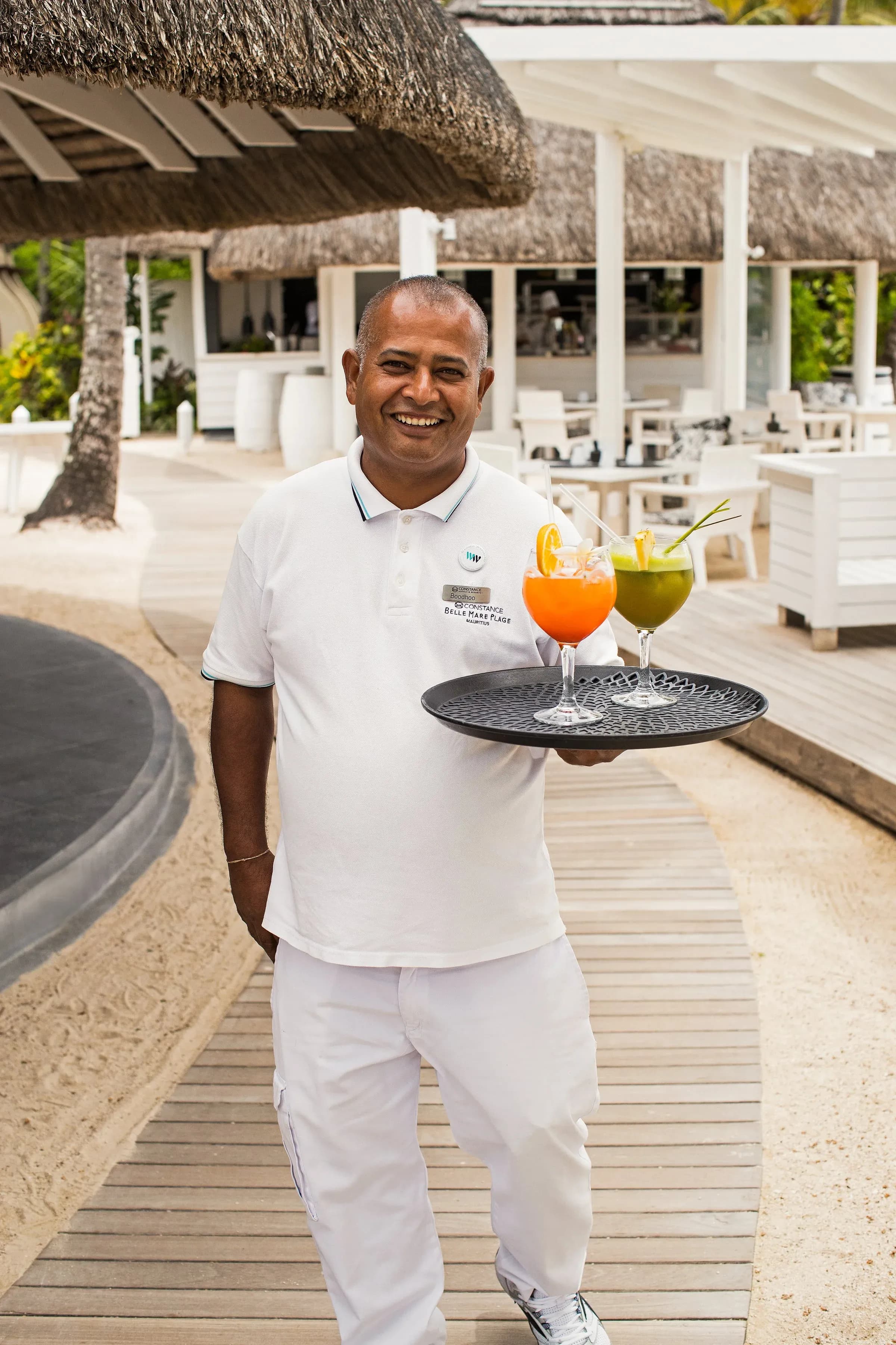Lakaze beachfront restaurant terrace at Constance Belle Mare Plage