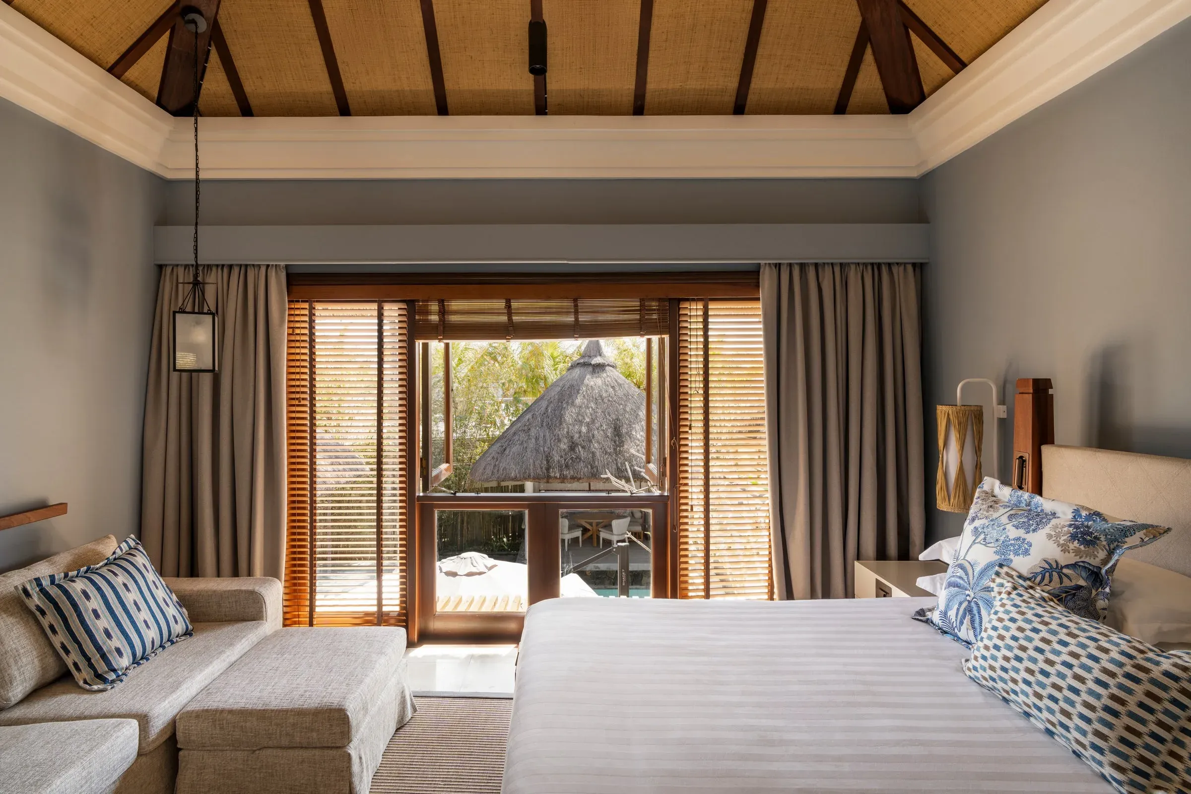 Three-Bedroom Pool Villa terrace and private pool at Constance Belle Mare Plage