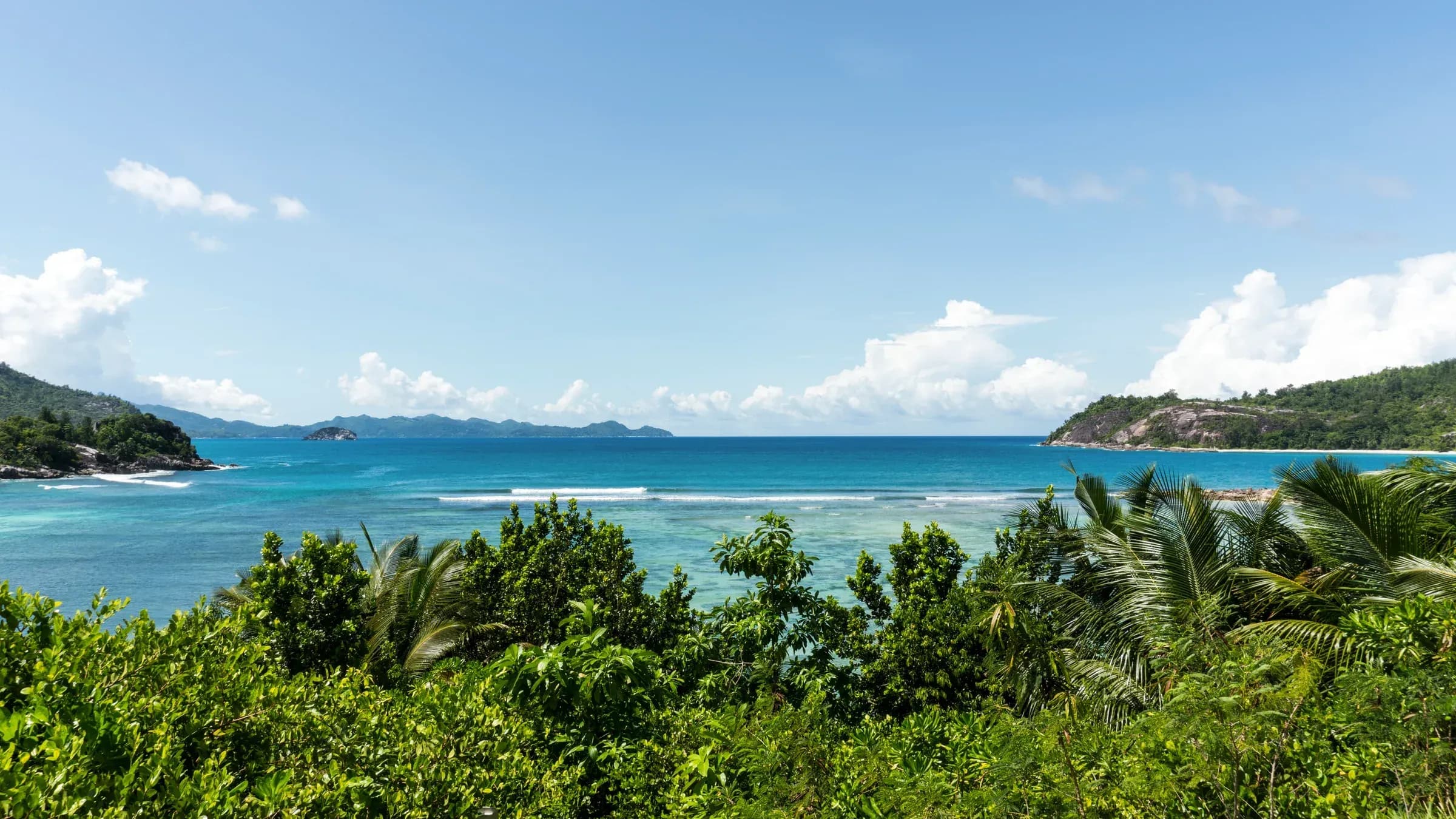 Beach and turquoise water at Constance Ephelia, Mahé, Seychelles