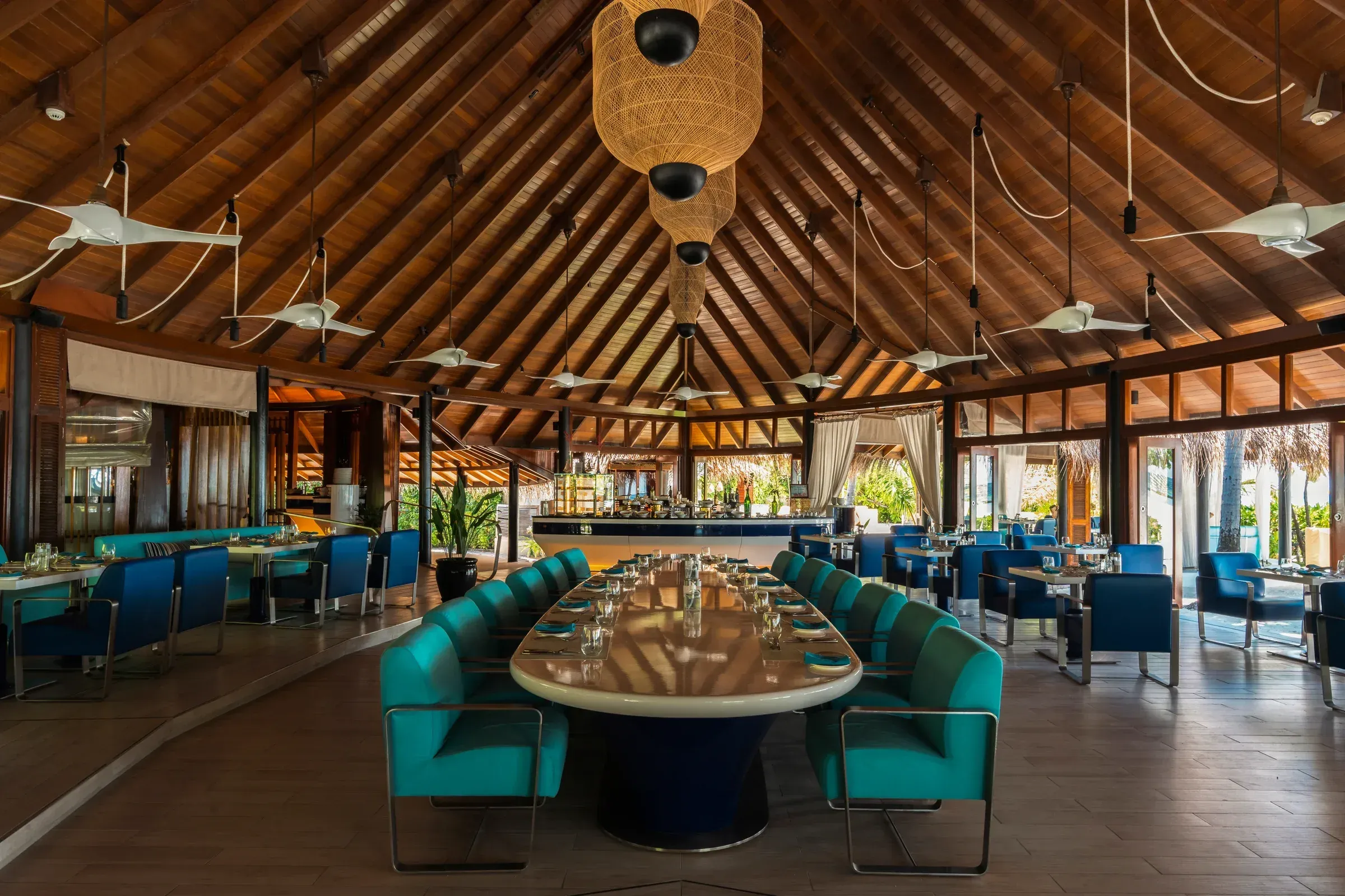 Jahaz restaurant dining room at Constance Halaveli