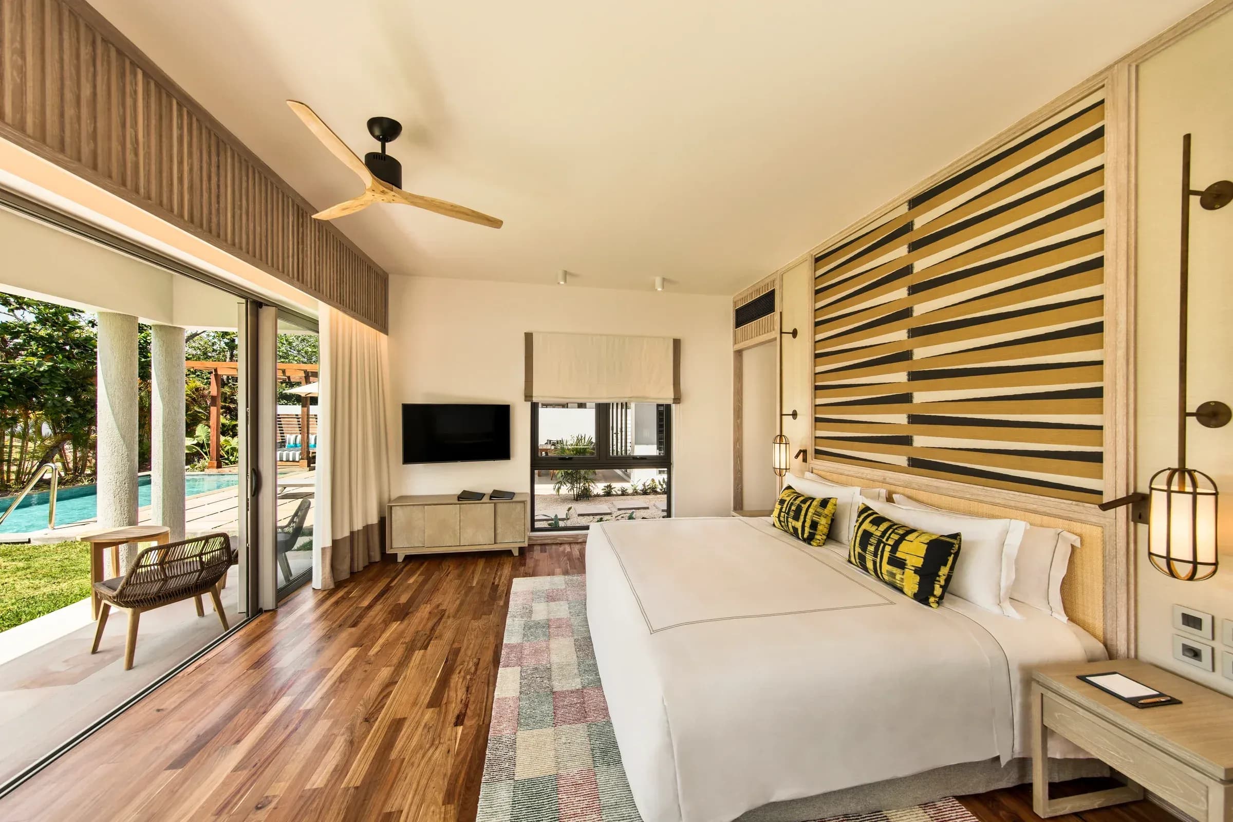 Four Bedroom Pool Villa garden and pool terrace at Constance Le Chaland