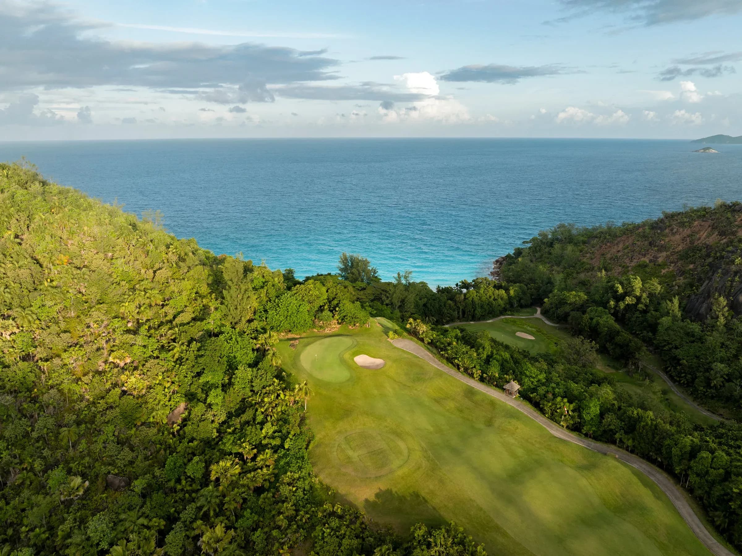 Fairway of the 18-hole championship golf course at Constance Lemuria, the only one in the Seychelles