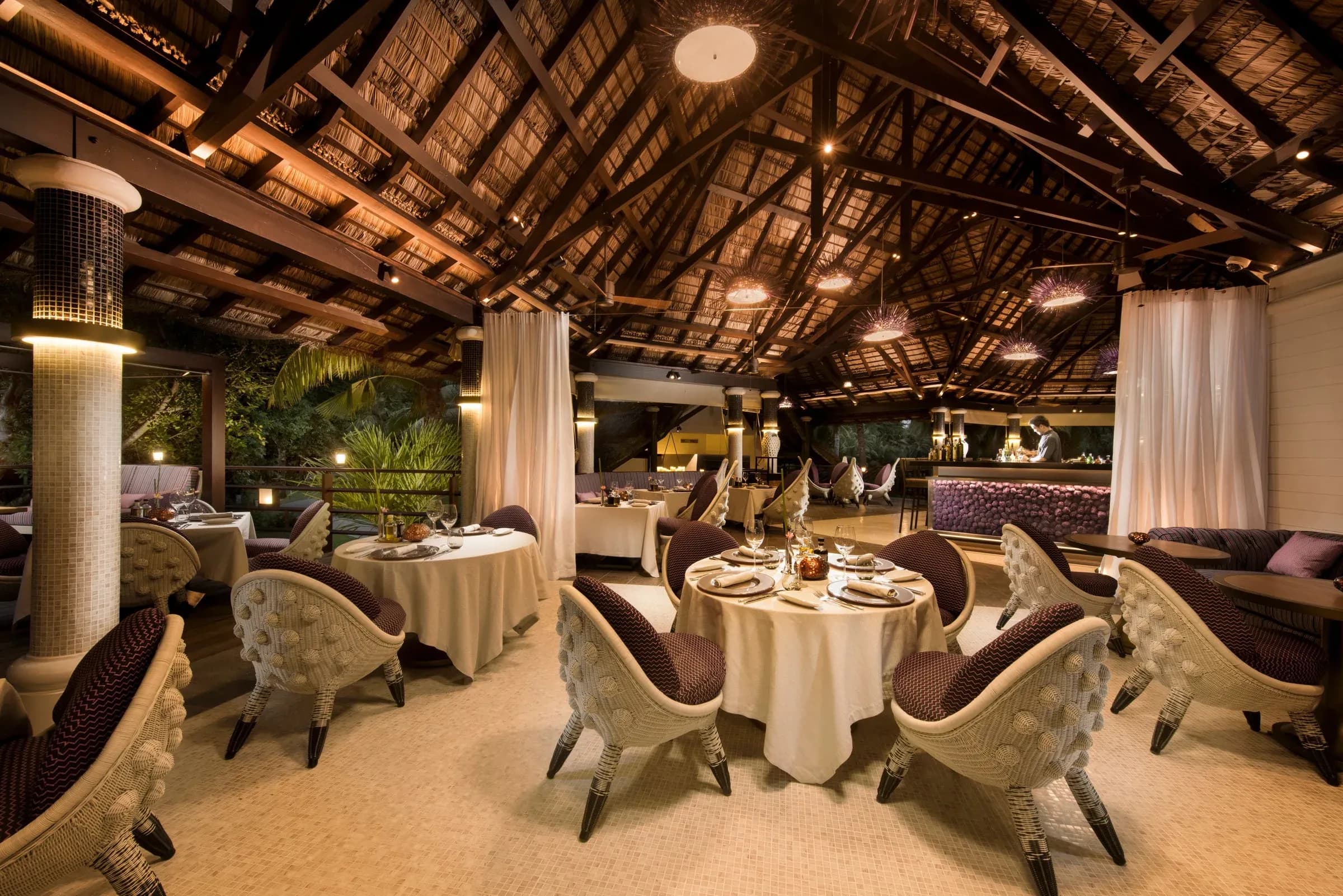 Diva restaurant interior, the lifestyle dining venue by the golf club at Constance Lemuria