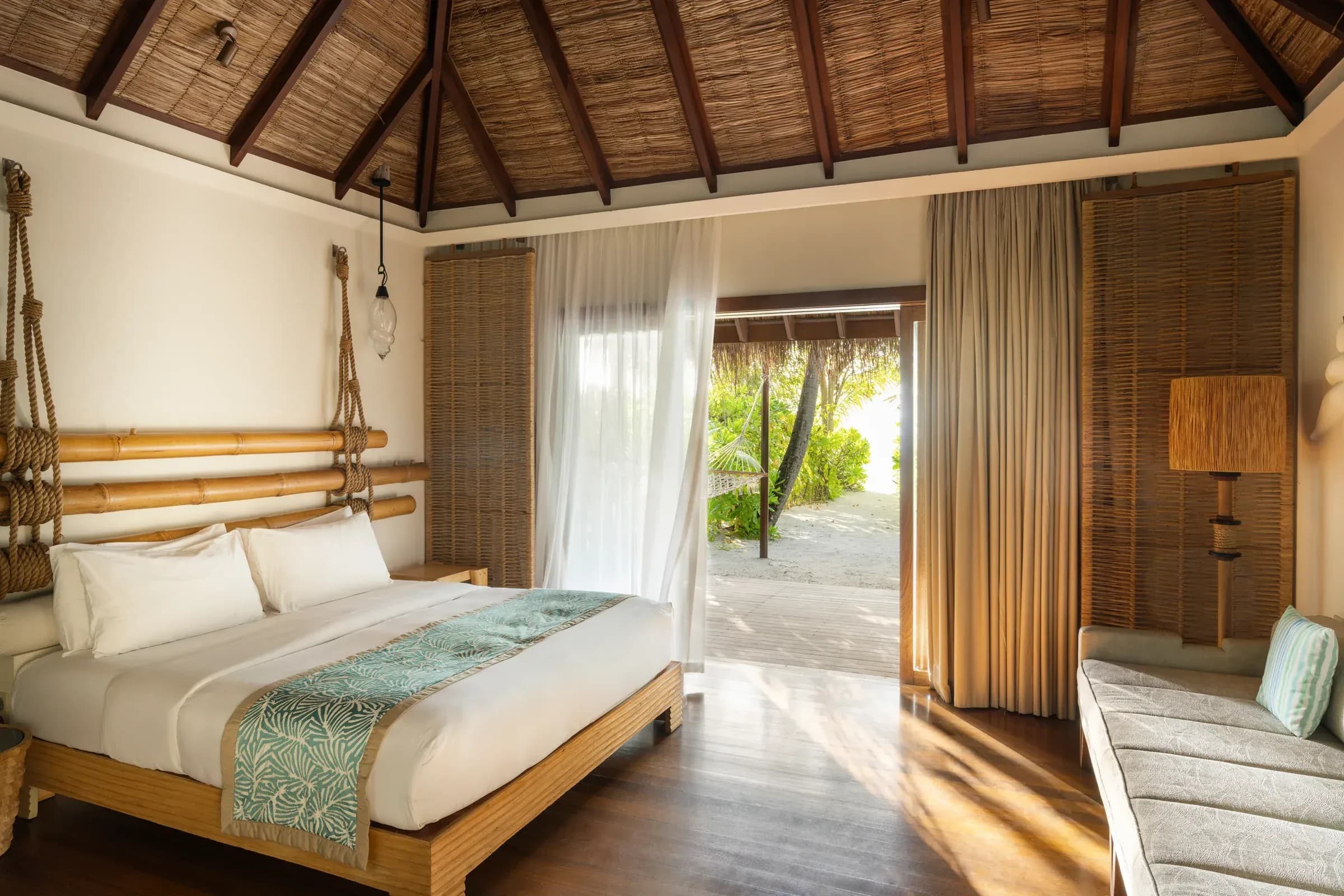 Beach Villa exterior on the sand at Constance Moofushi