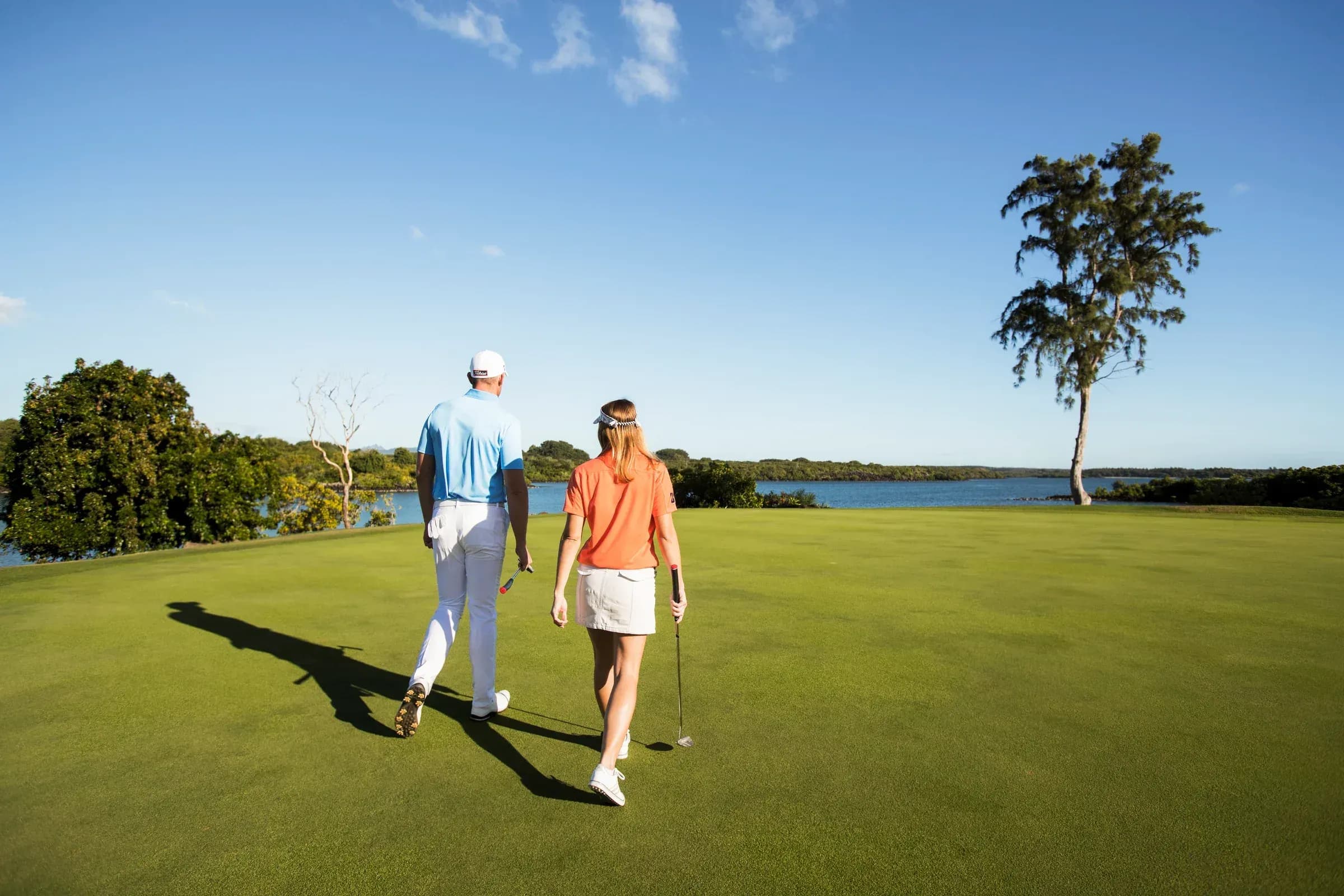 Golfer on the Legend course at Constance Belle Mare Plage, five minutes from Constance Prince Maurice