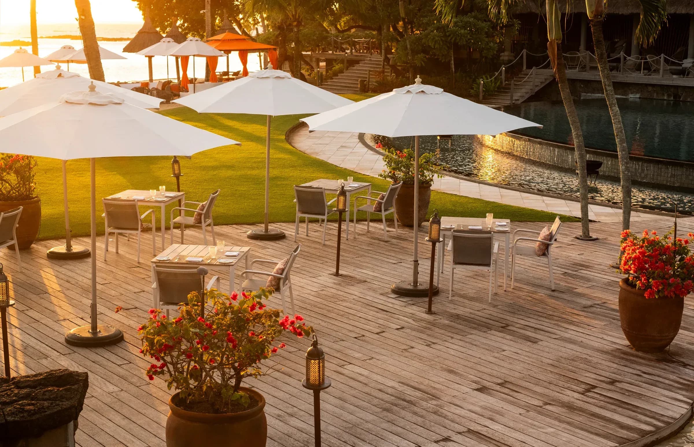 Archipel restaurant dining setting at Constance Prince Maurice