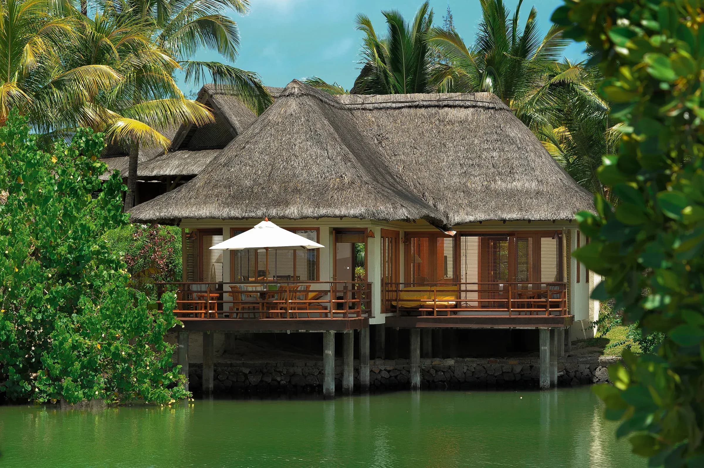 Villa on Stilts terrace over the Barachois at Constance Prince Maurice
