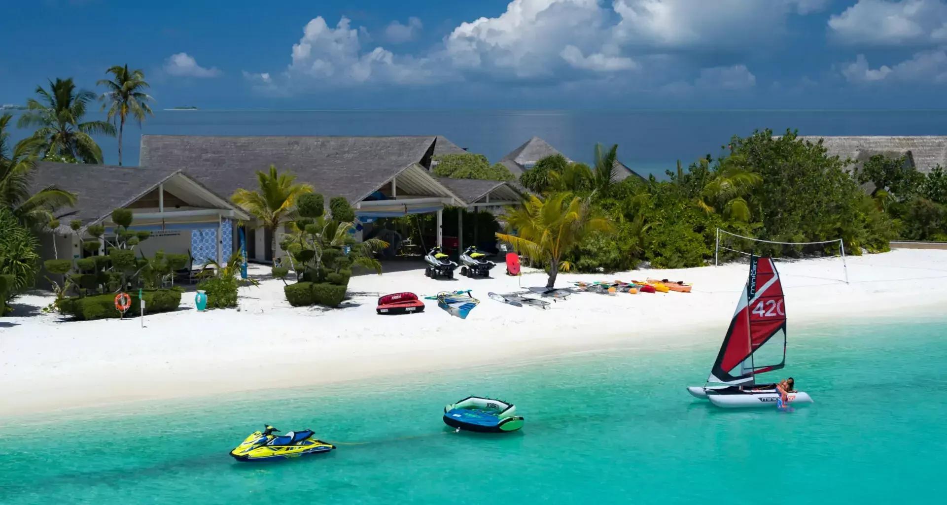 Water World watersports centre and lagoon at Cora Cora Maldives