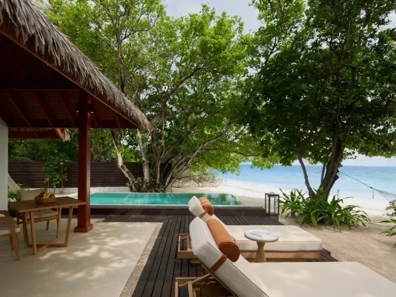 Beachfront Pool Villa with private pool and ocean view at Dusit Thani Maldives
