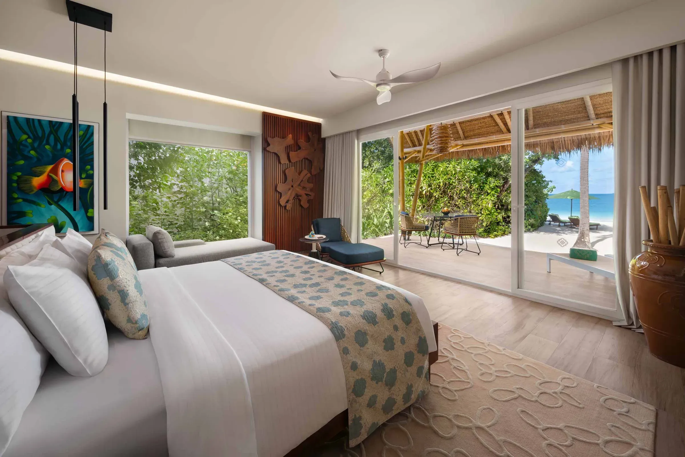 Beach Villa interior at Emerald Maldives Resort & Spa