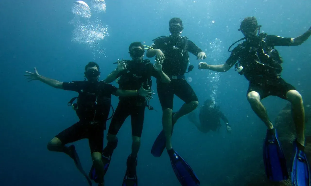 Divers exploring the reef with the Watersports Centre at Essque Zalu Zanzibar