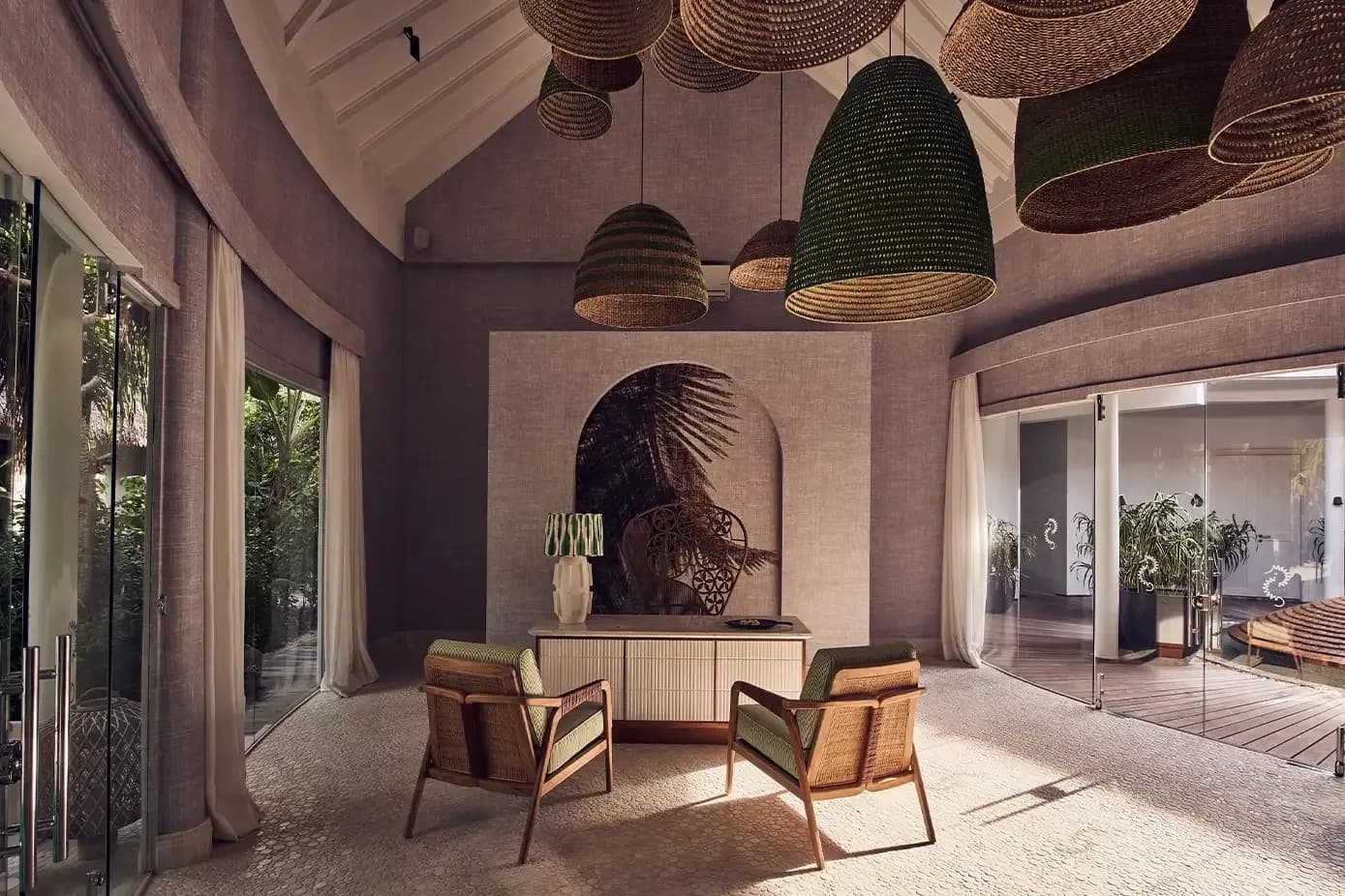 Fehi Spa reception lounge at Finolhu Maldives