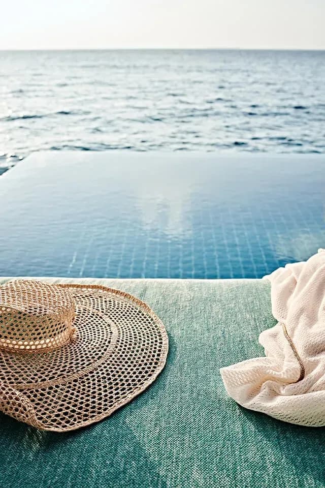 Private pool and ocean view at an Ocean Pool Villa, Finolhu Maldives