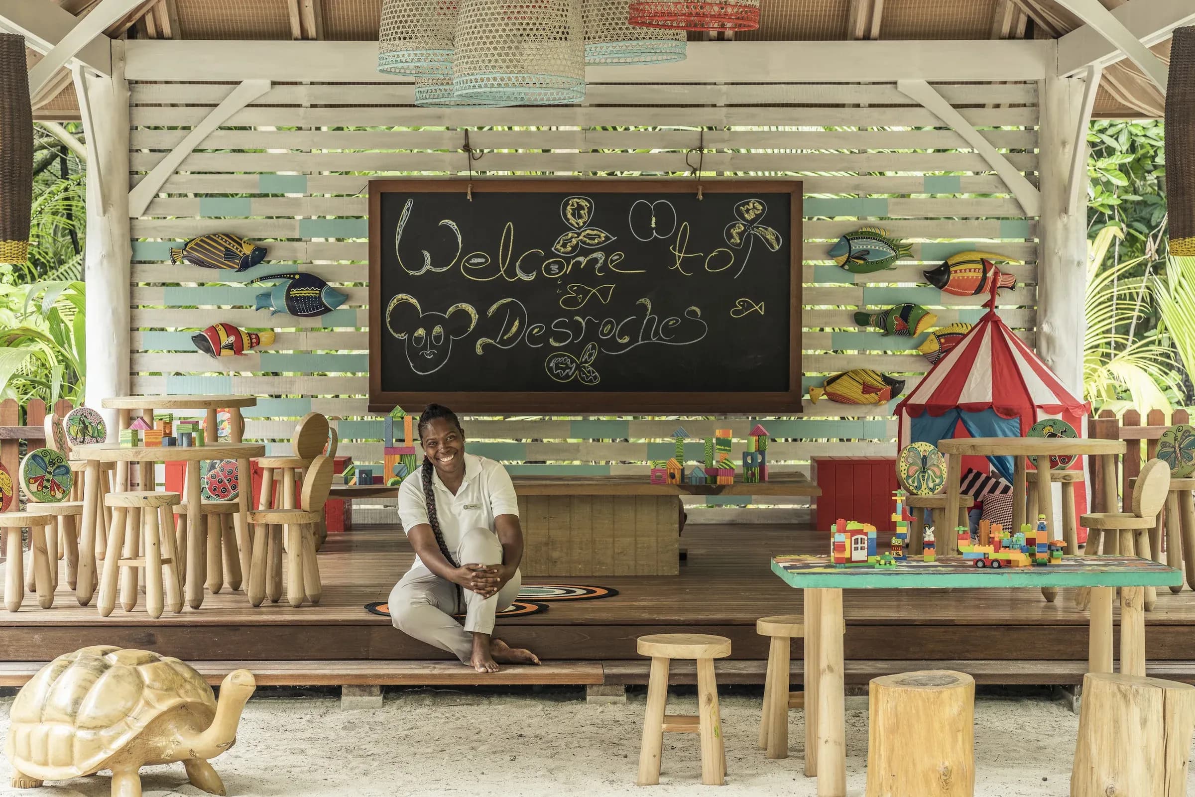Family time at Kids for All Seasons programme, Four Seasons Resort Seychelles at Desroches Island
