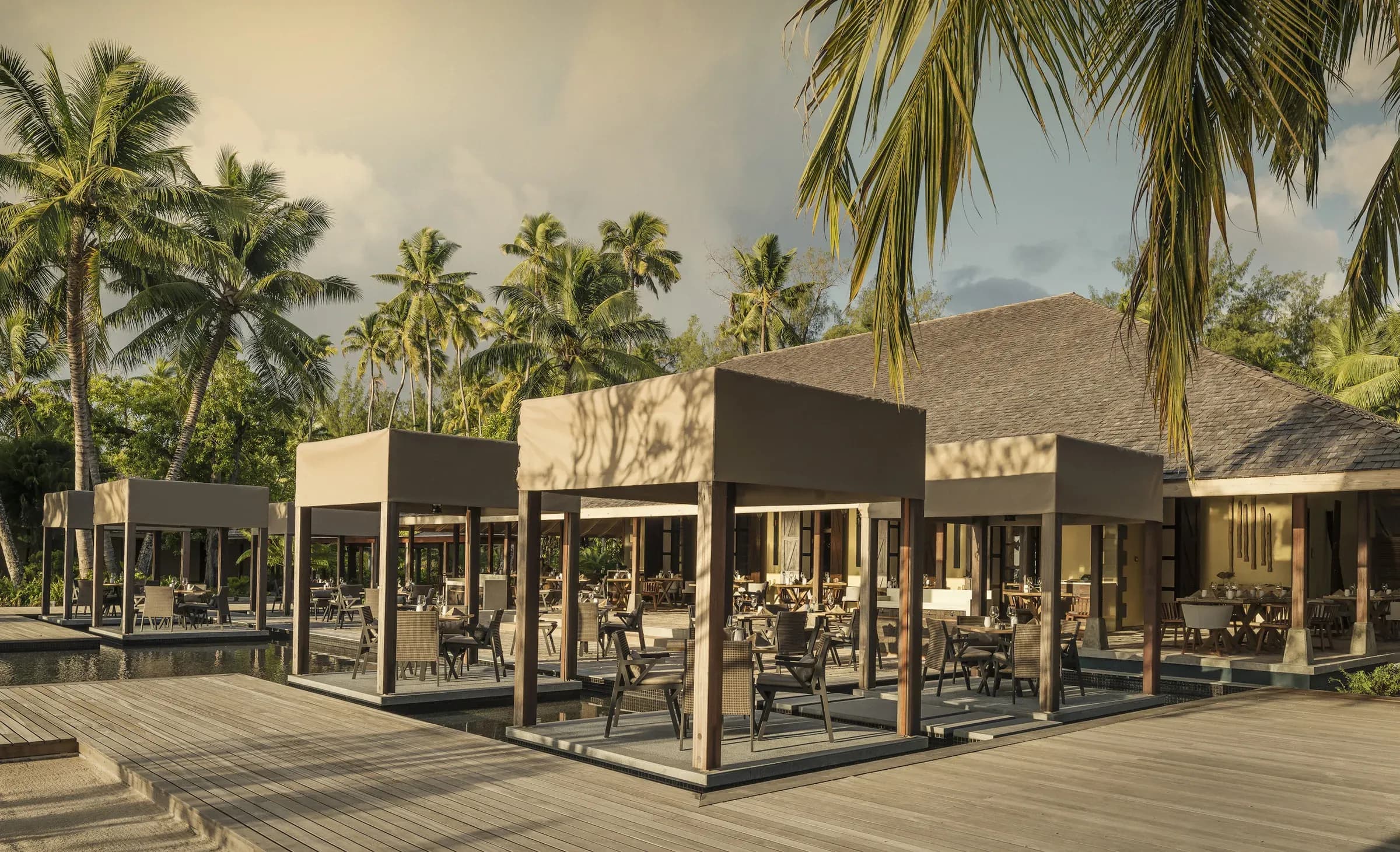 Claudine poolside restaurant at Four Seasons Resort Seychelles at Desroches Island