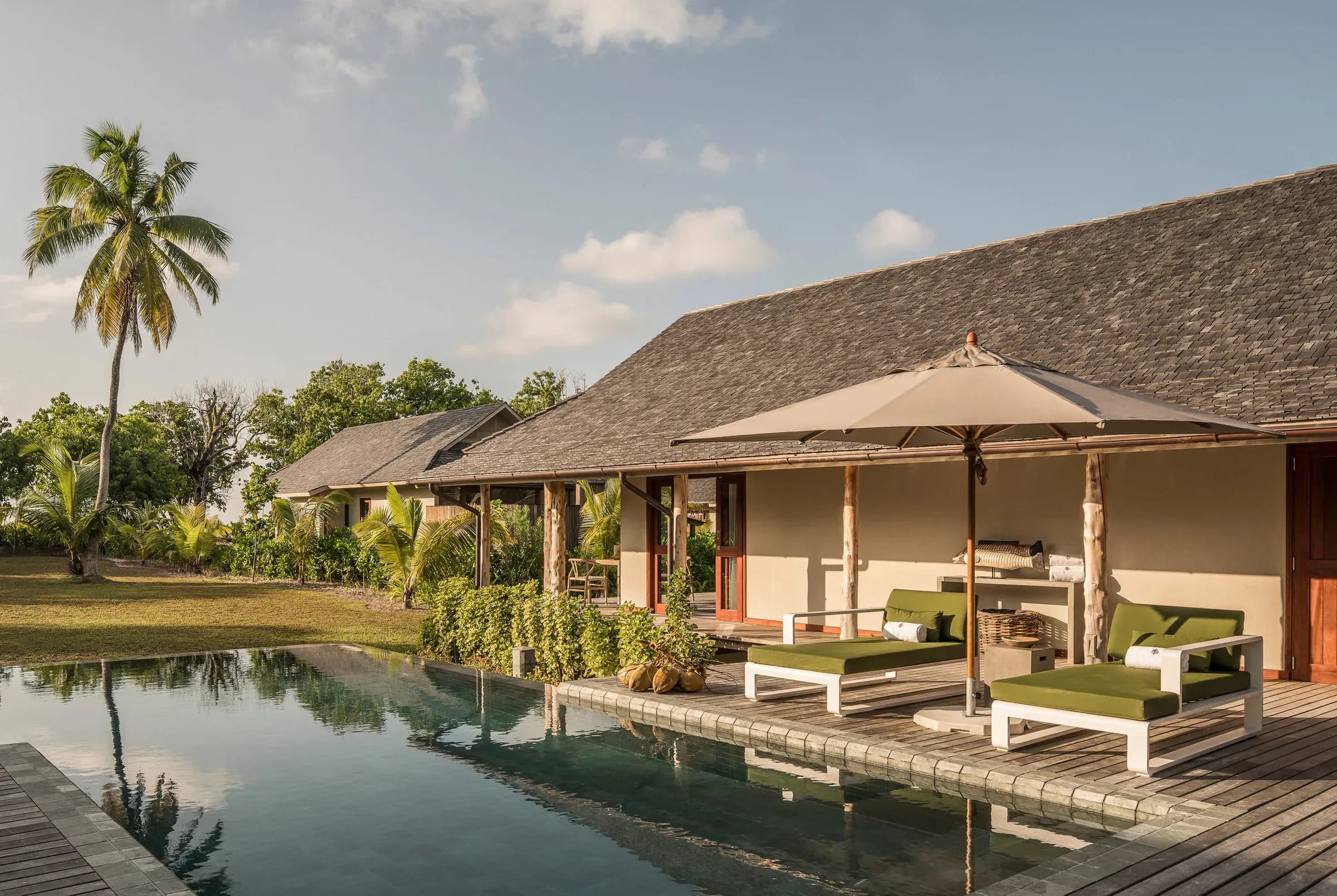 Four-Bedroom Residence Villa exterior at Four Seasons Resort Seychelles at Desroches Island