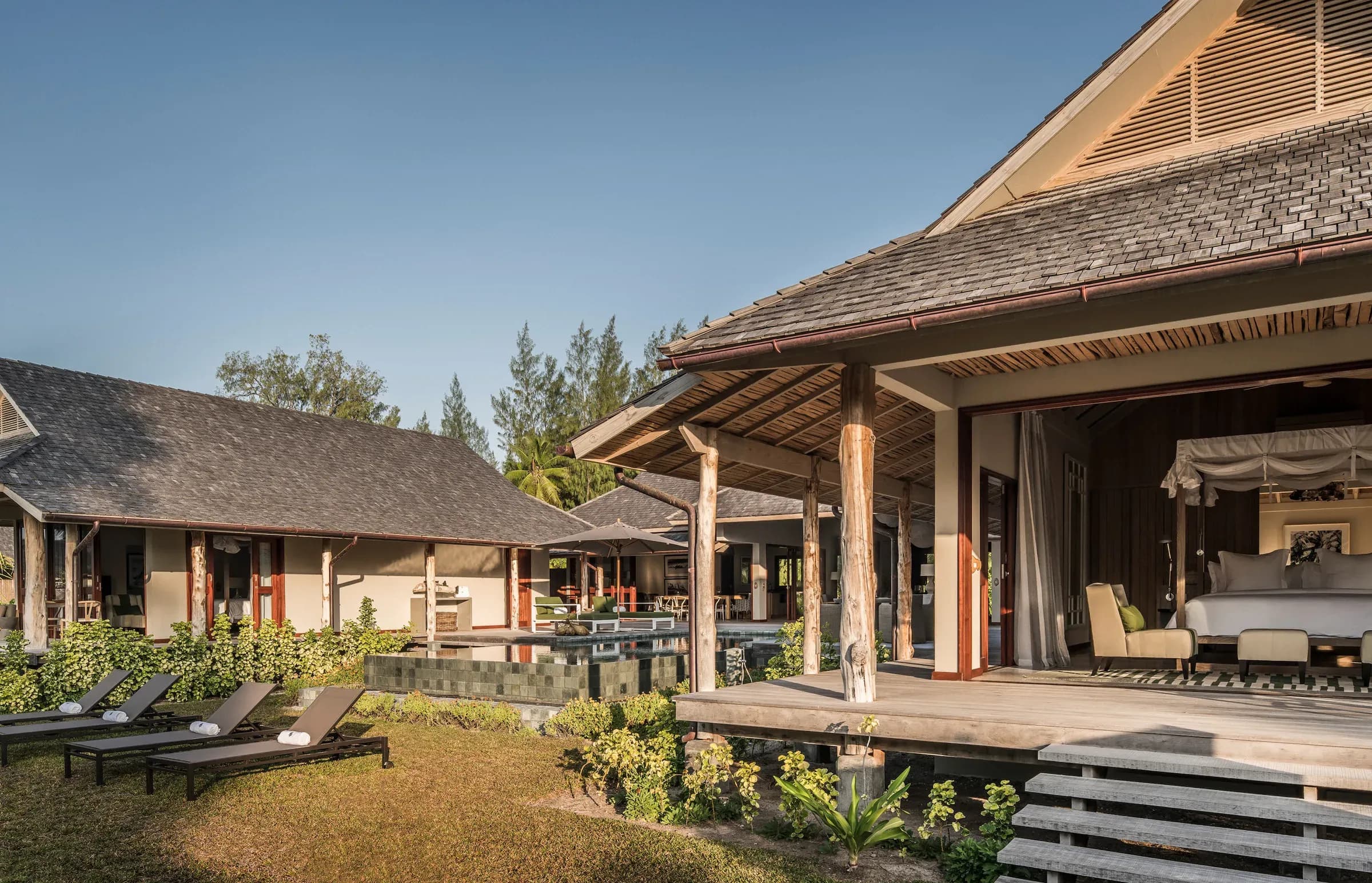 Three-Bedroom Residence Villa grounds at Four Seasons Resort Seychelles at Desroches Island