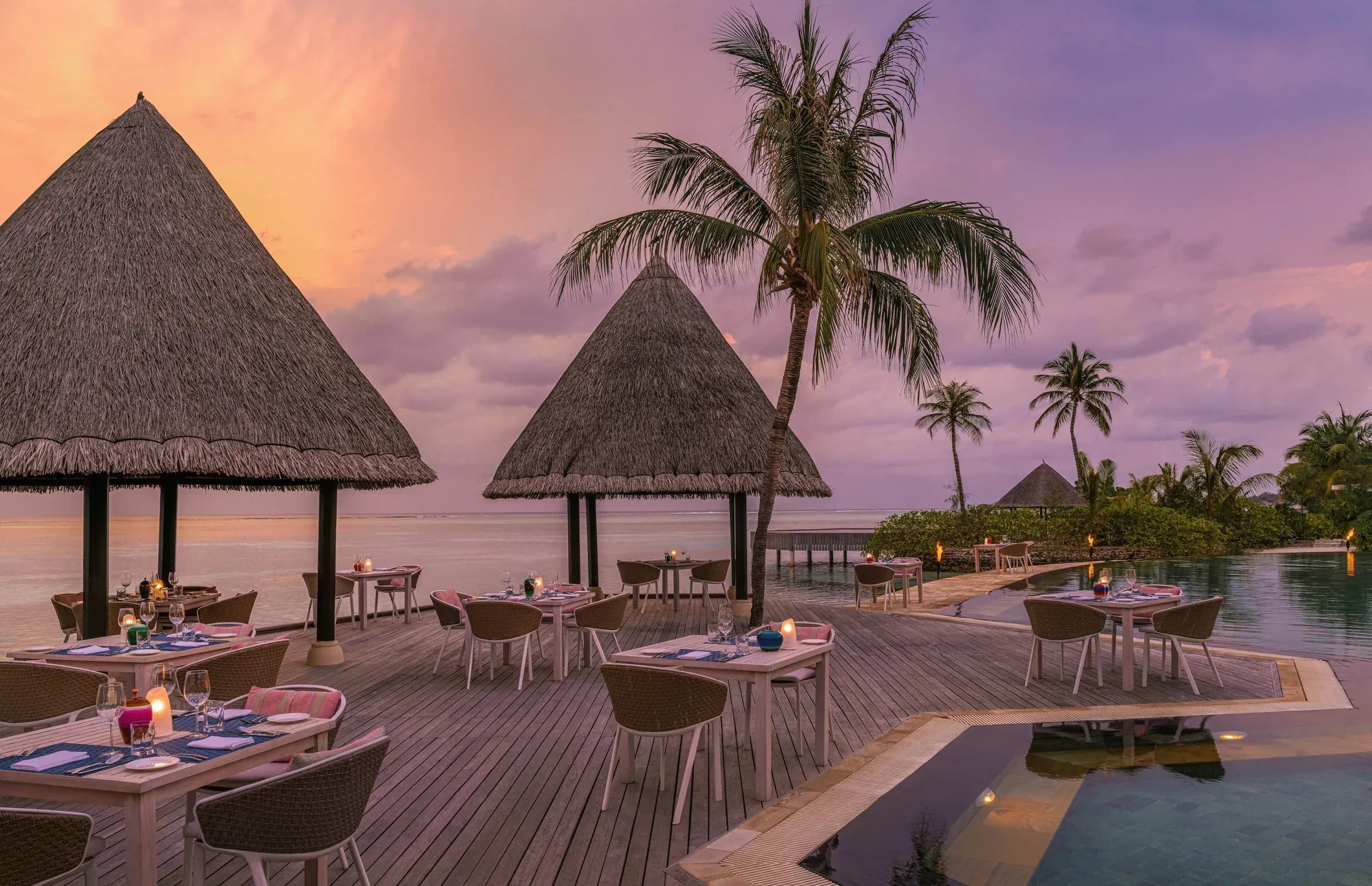 Kandu Grill oceanfront dining at Four Seasons Resort Maldives at Kuda Huraa