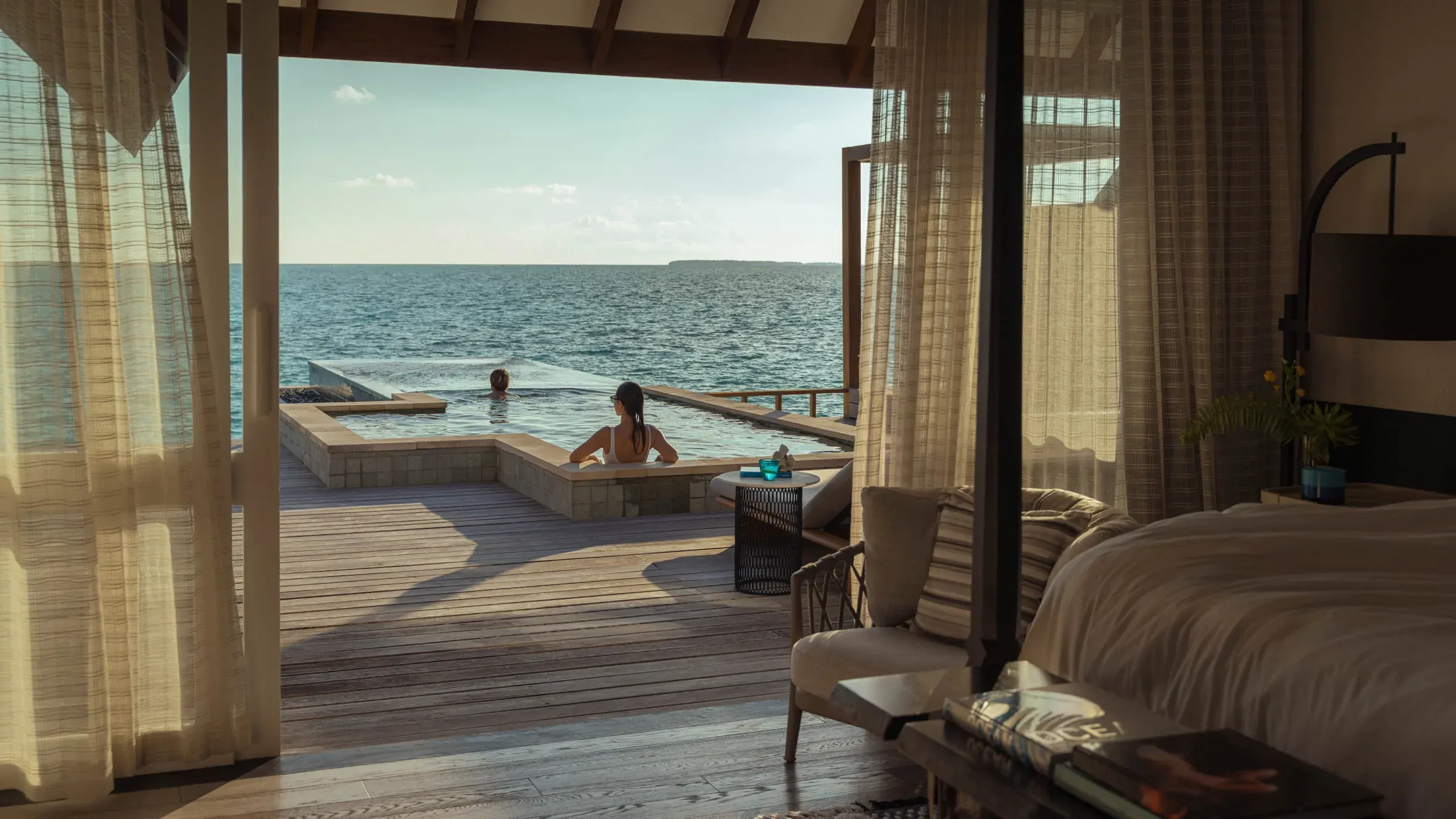Sunset Water Villa with Pool overlooking the lagoon at Four Seasons Landaa Giraavaru