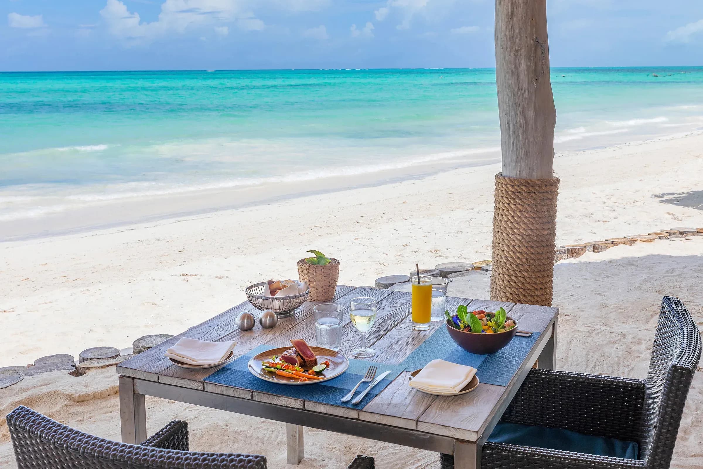Gabi Beach Club dining area at Meliá Zanzibar