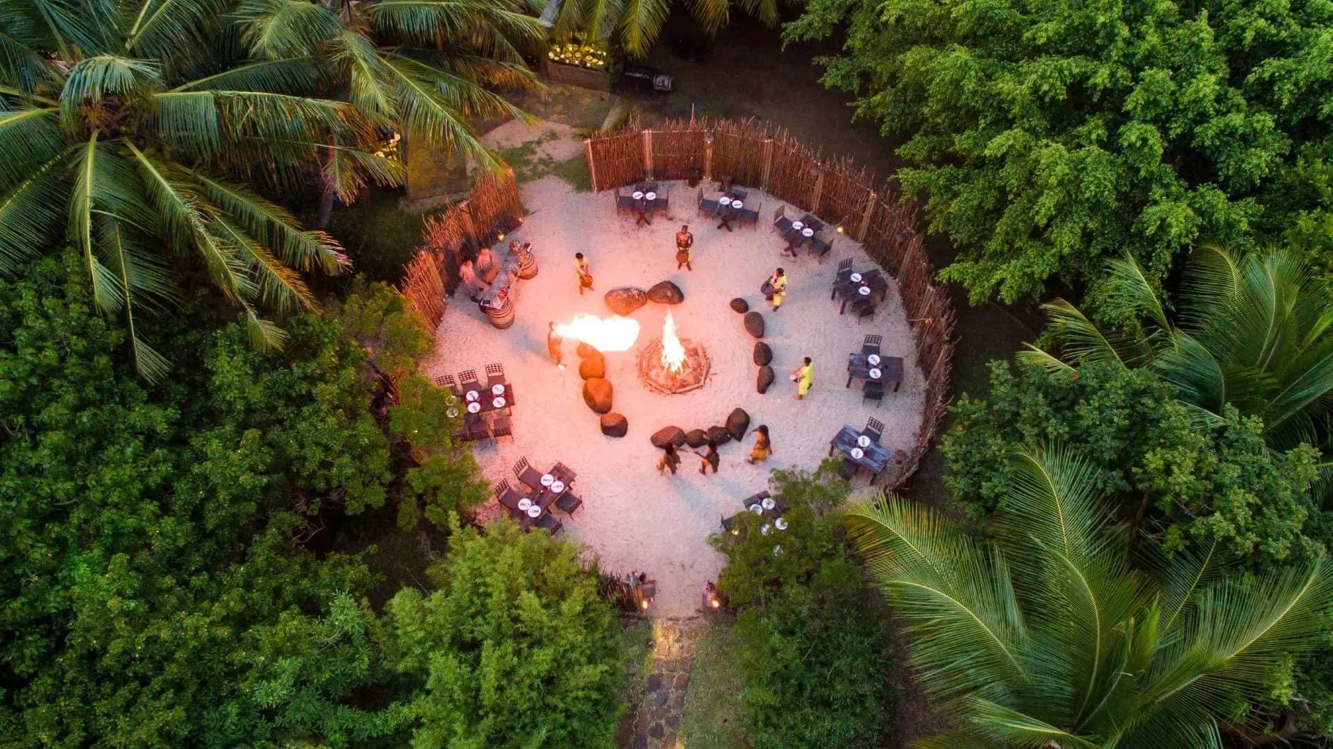 Le Boma open-air African-inspired restaurant at Heritage Awali