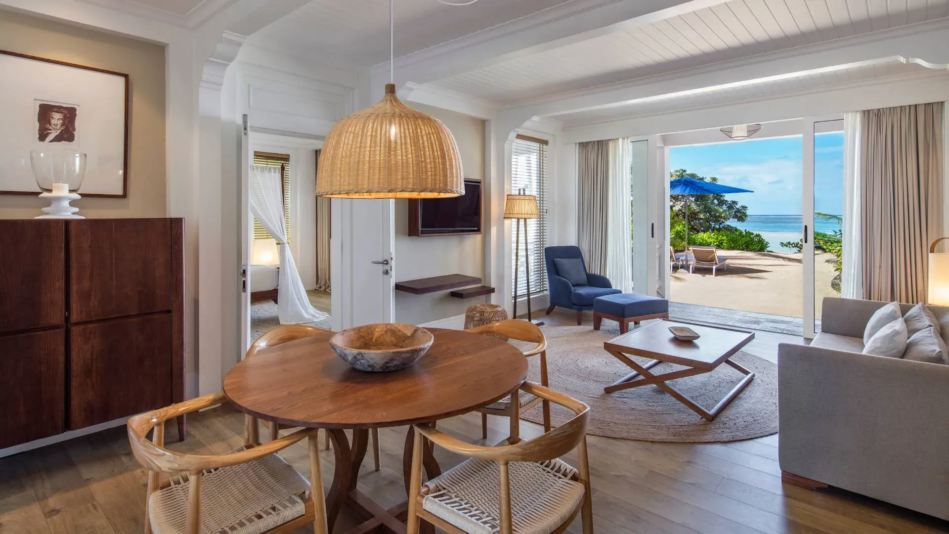 Ocean Suite Beachfront living space at Heritage Le Telfair
