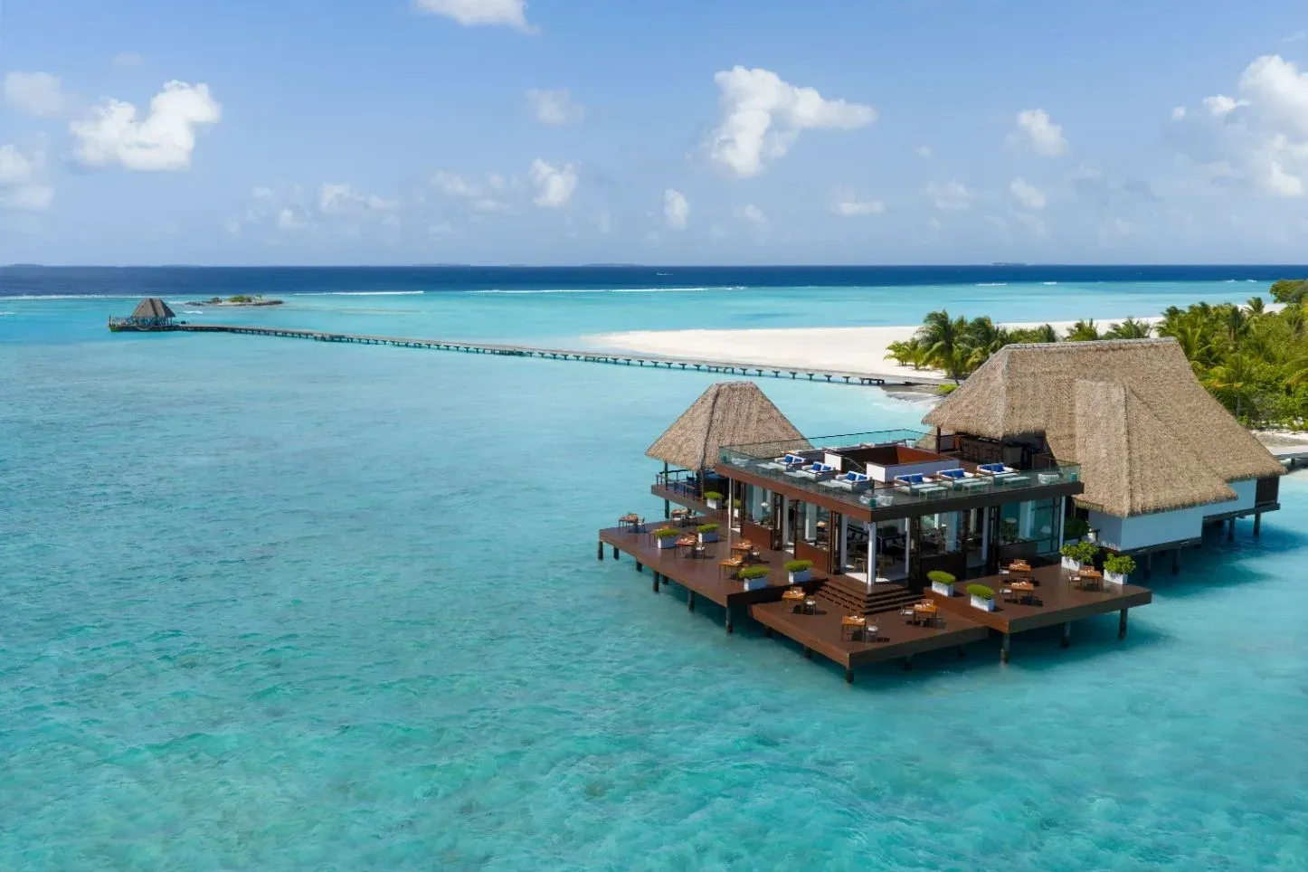 Ambula Overwater Restaurant dining room at Heritance Aarah