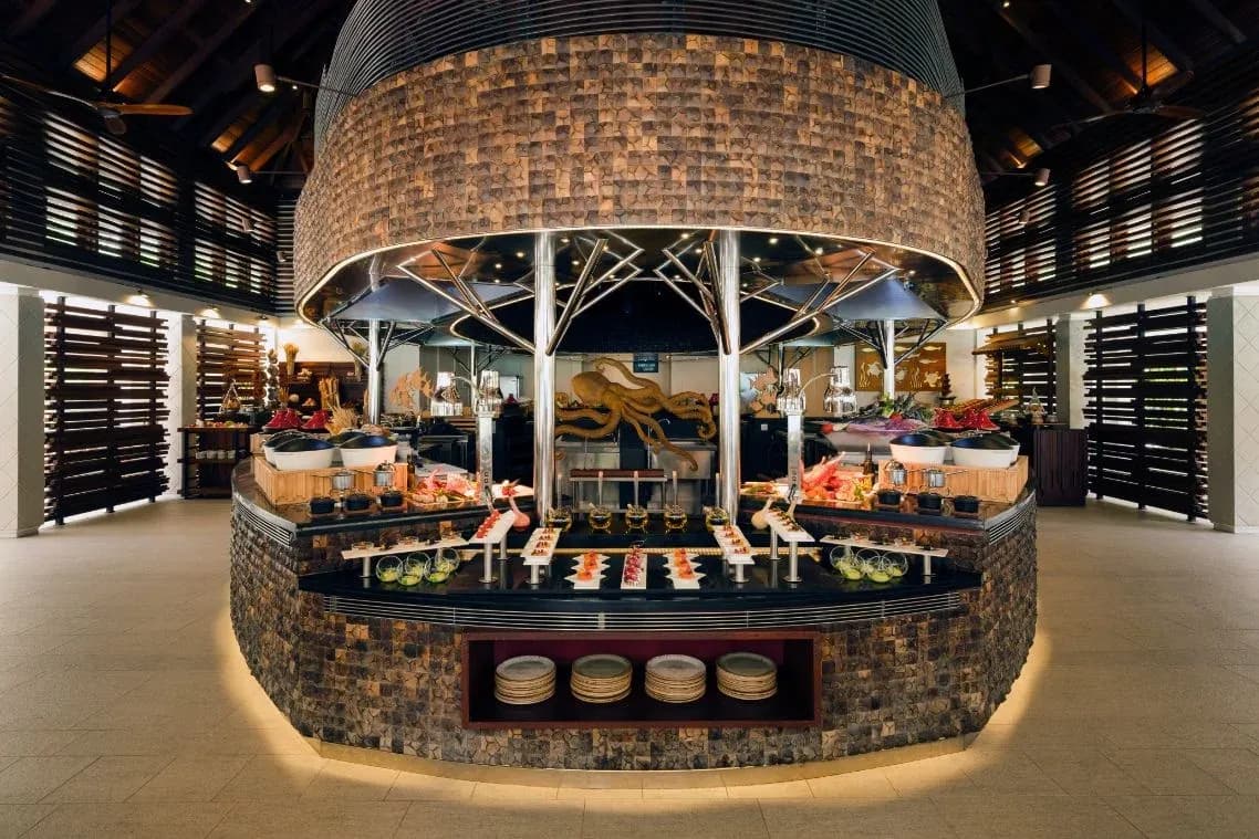 Ranba main restaurant buffet setting at Heritance Aarah
