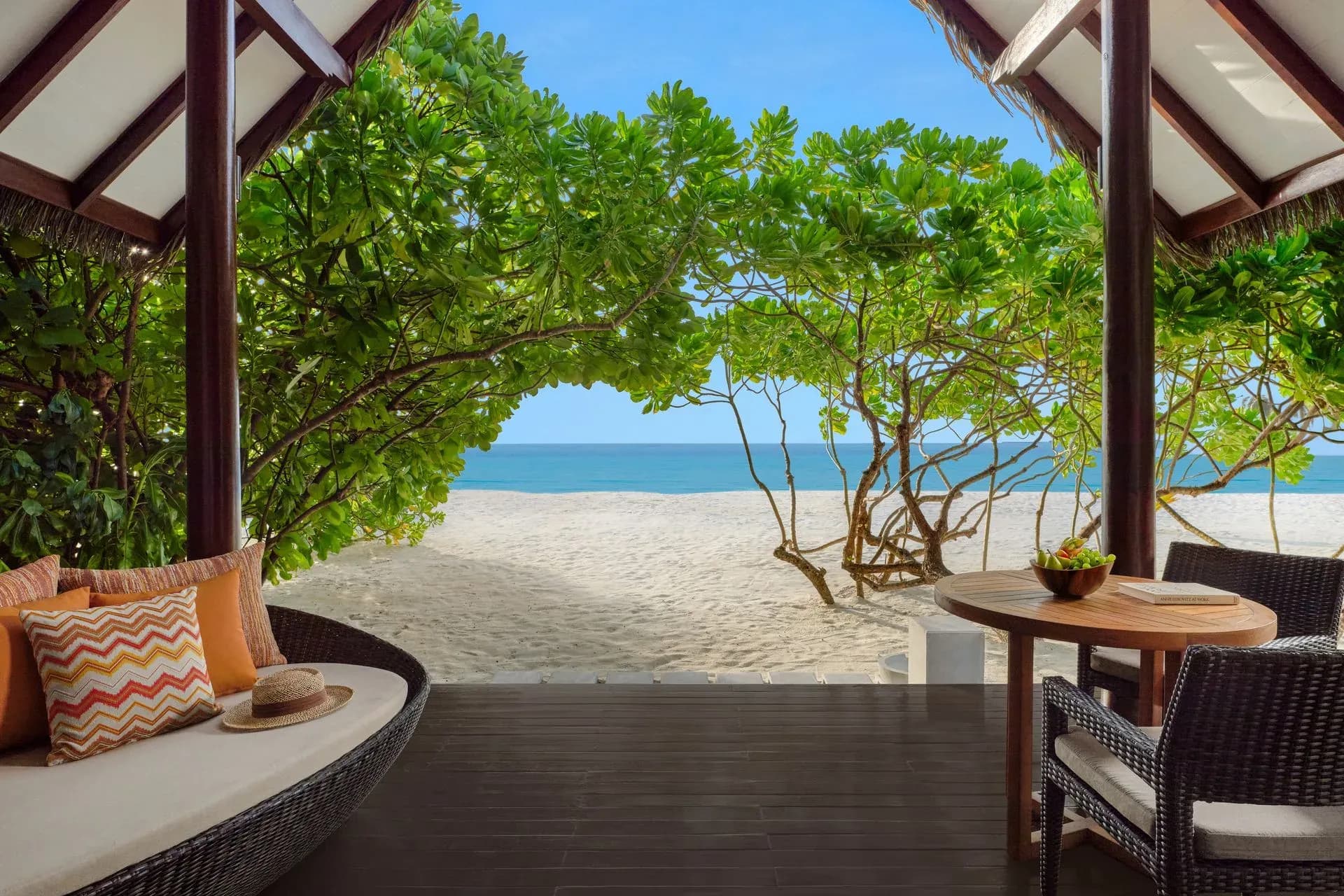 Beach Villa exterior and sun deck at Heritance Aarah