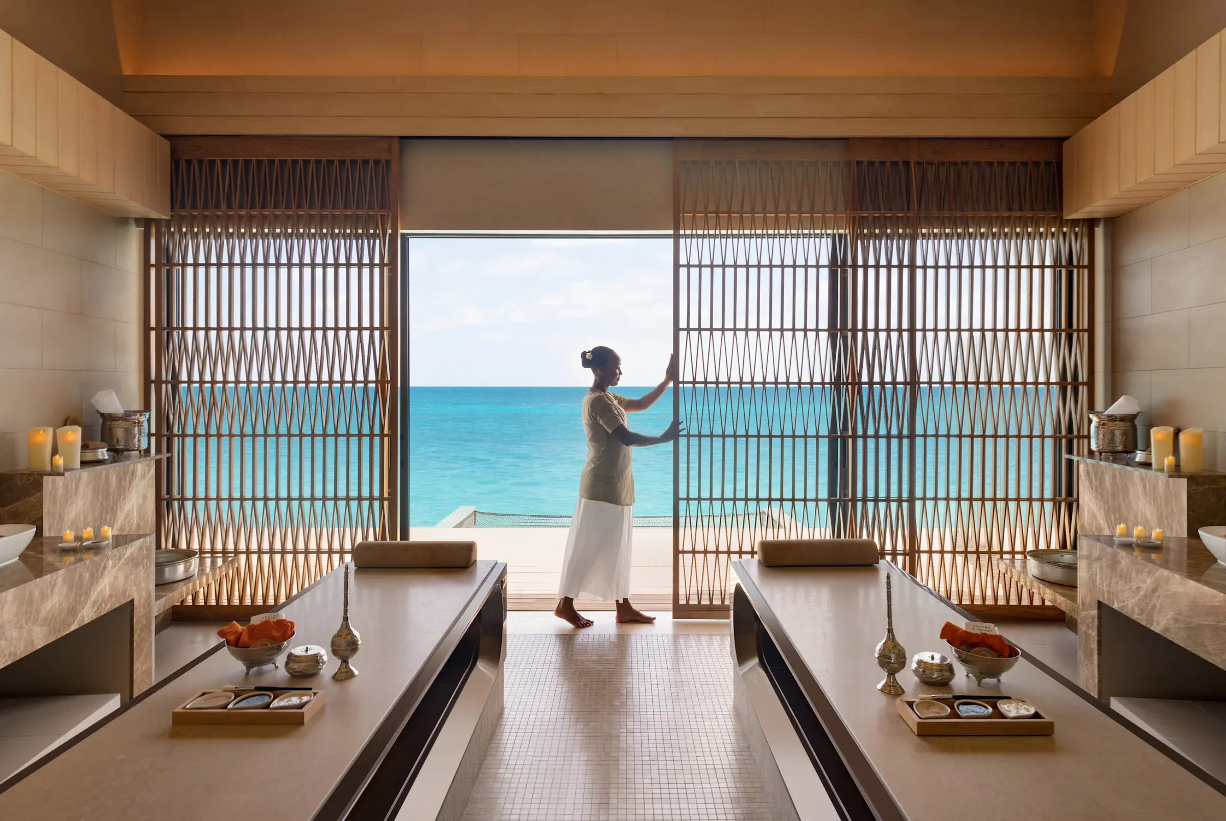 Amingiri Spa & Hammam treatment setting at Hilton Maldives Amingiri Resort & Spa