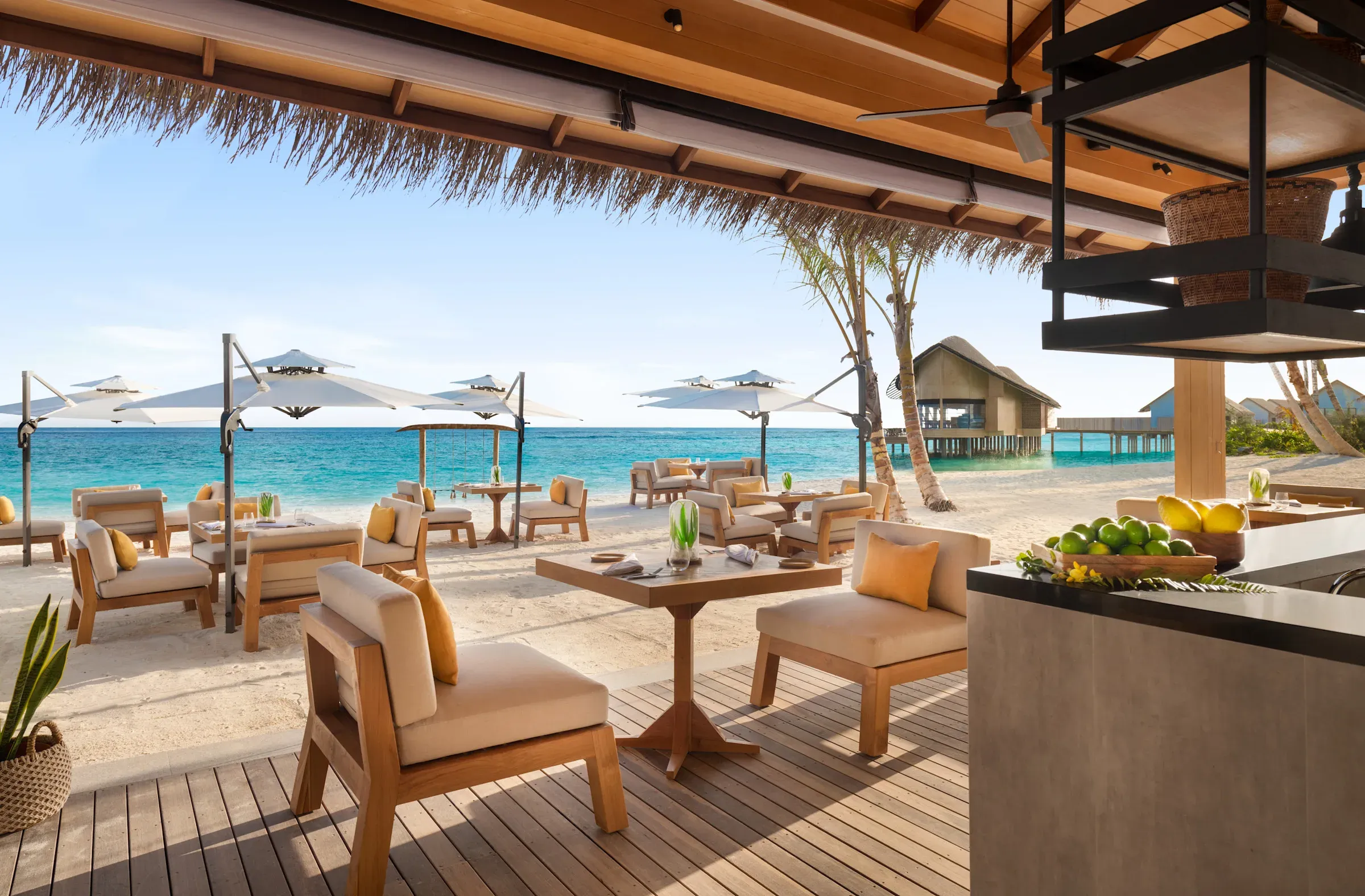 Beach Shack feet-in-the-sand dining venue at Hilton Maldives Amingiri Resort & Spa