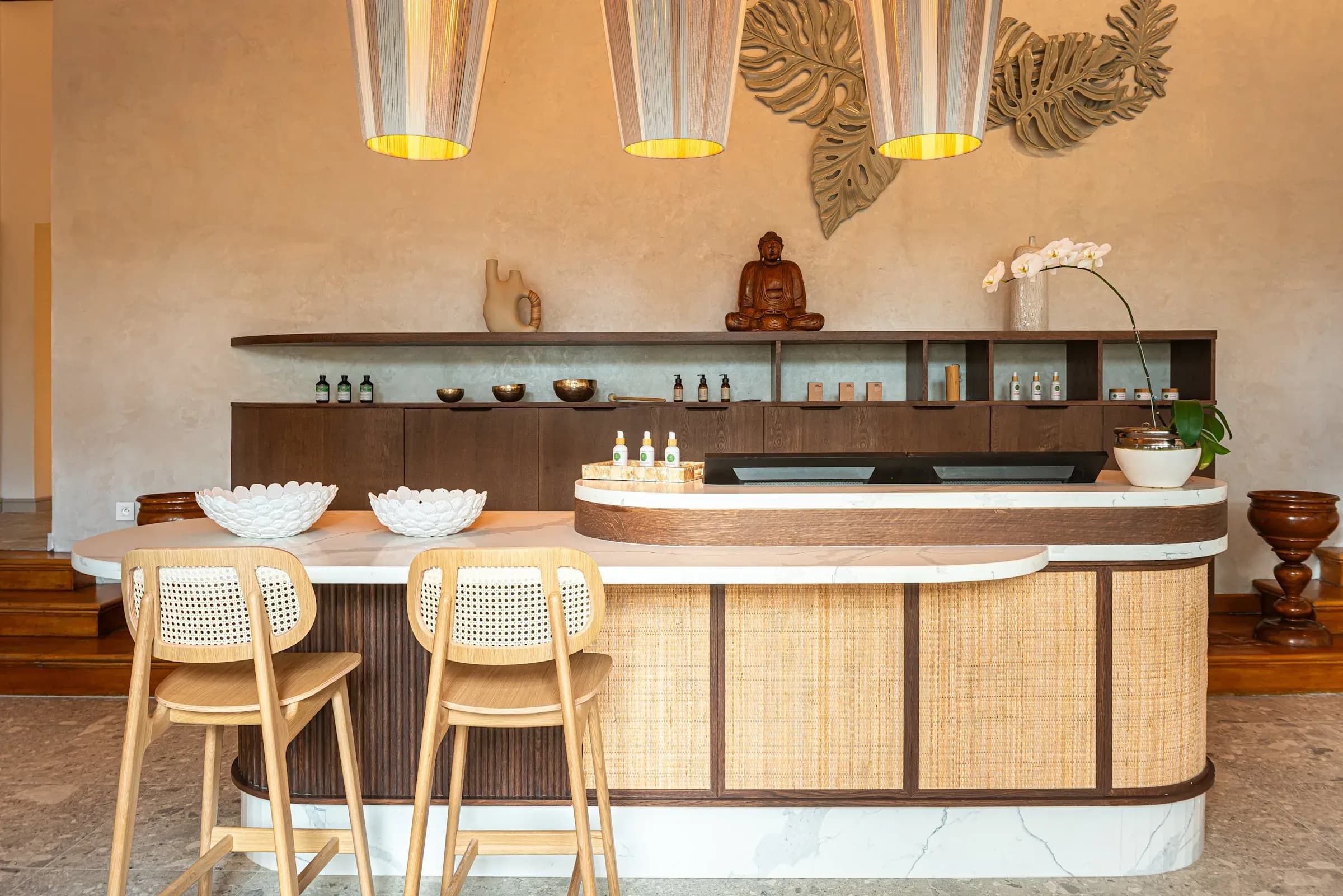 The Spa reception area at Hilton Mauritius Resort & Spa