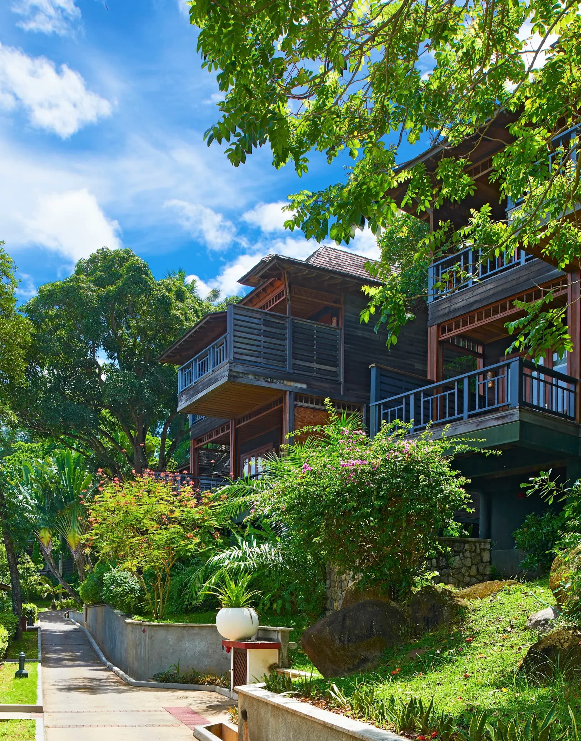 King Oceanview Villa interior with forest surrounds at Hilton Seychelles Northolme