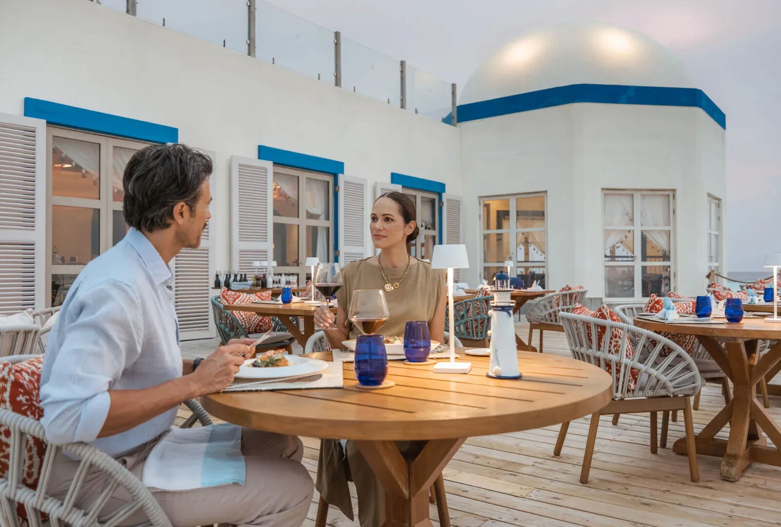 The Lighthouse restaurant setting at InterContinental Maldives Maamunagau Resort
