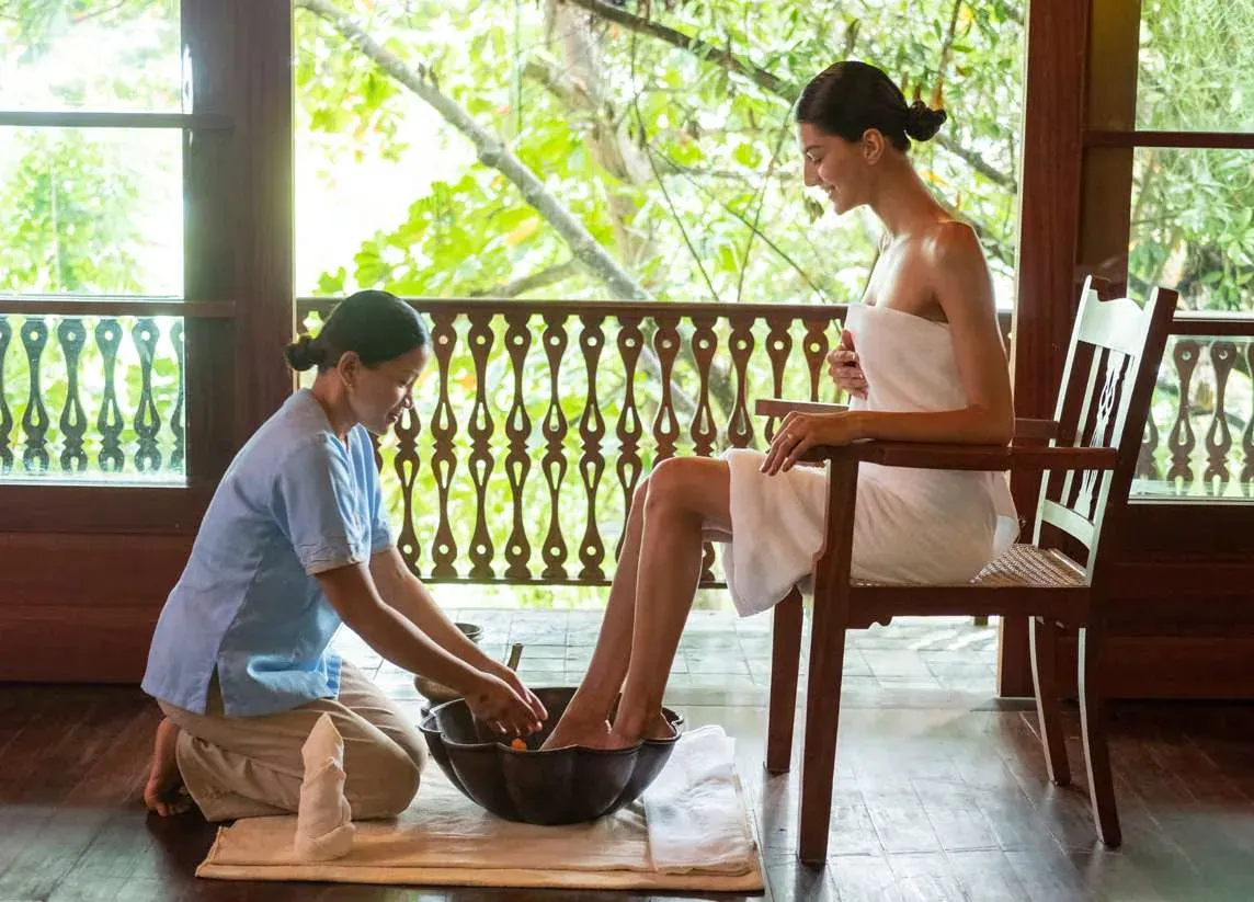 Spa treatment on the open-air terrace at JA Enchanted Island Resort
